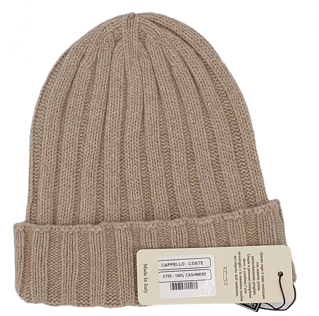 cappello a coste in 100% cashmere (15 colori disponibili)