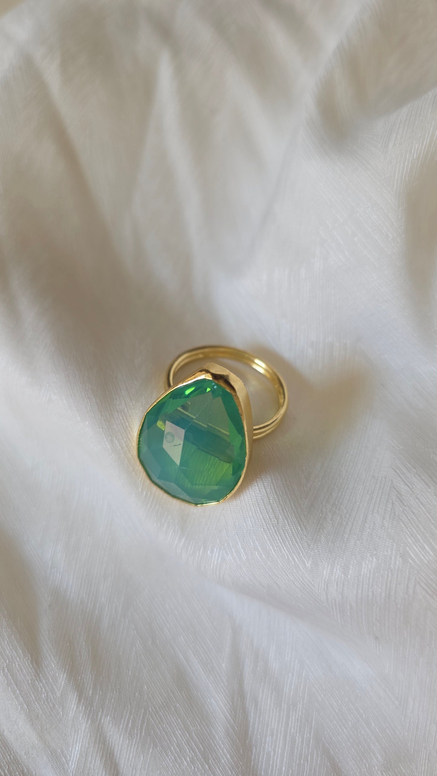 Anello cristallo acquamarina