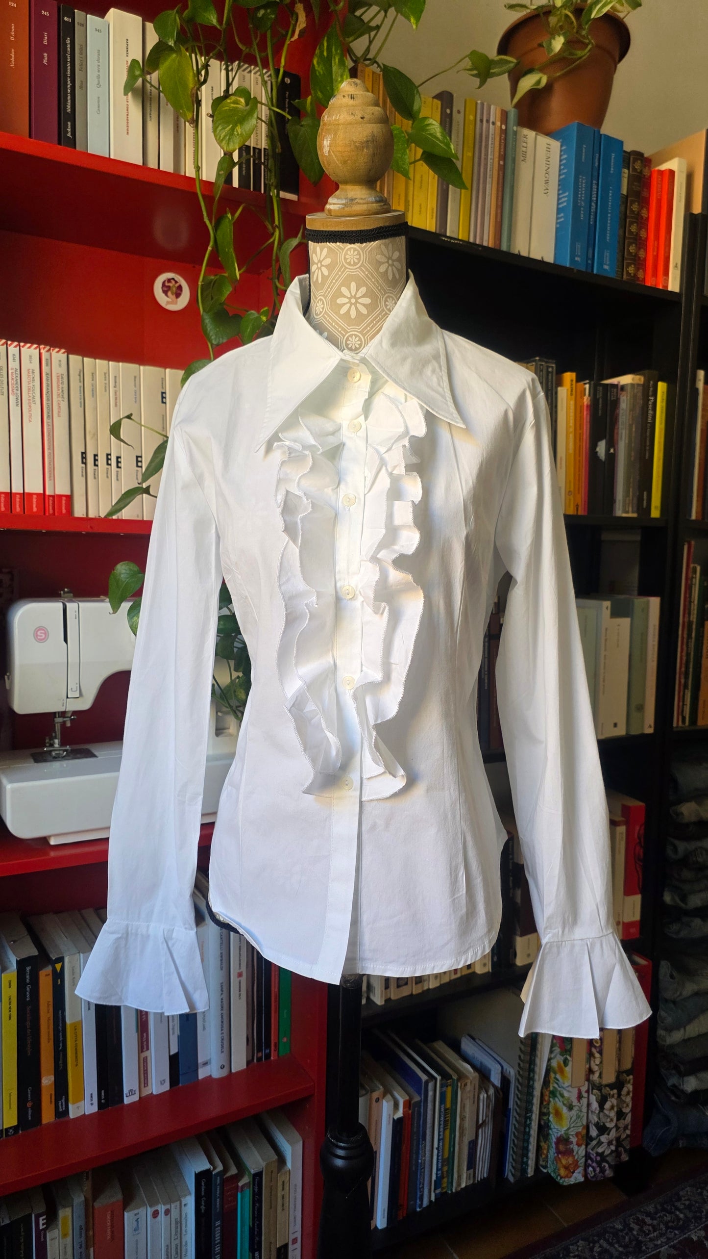 Camicia rouches bianca