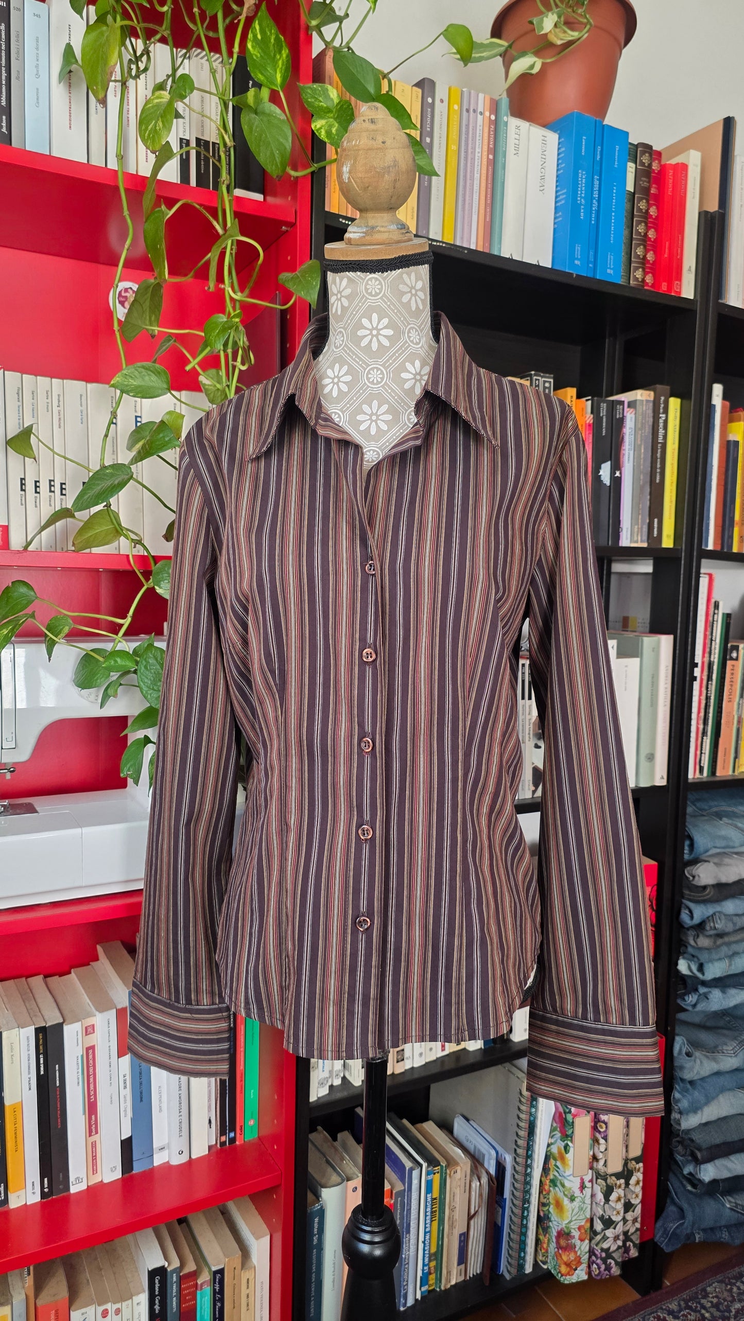 Camicia righe marrone