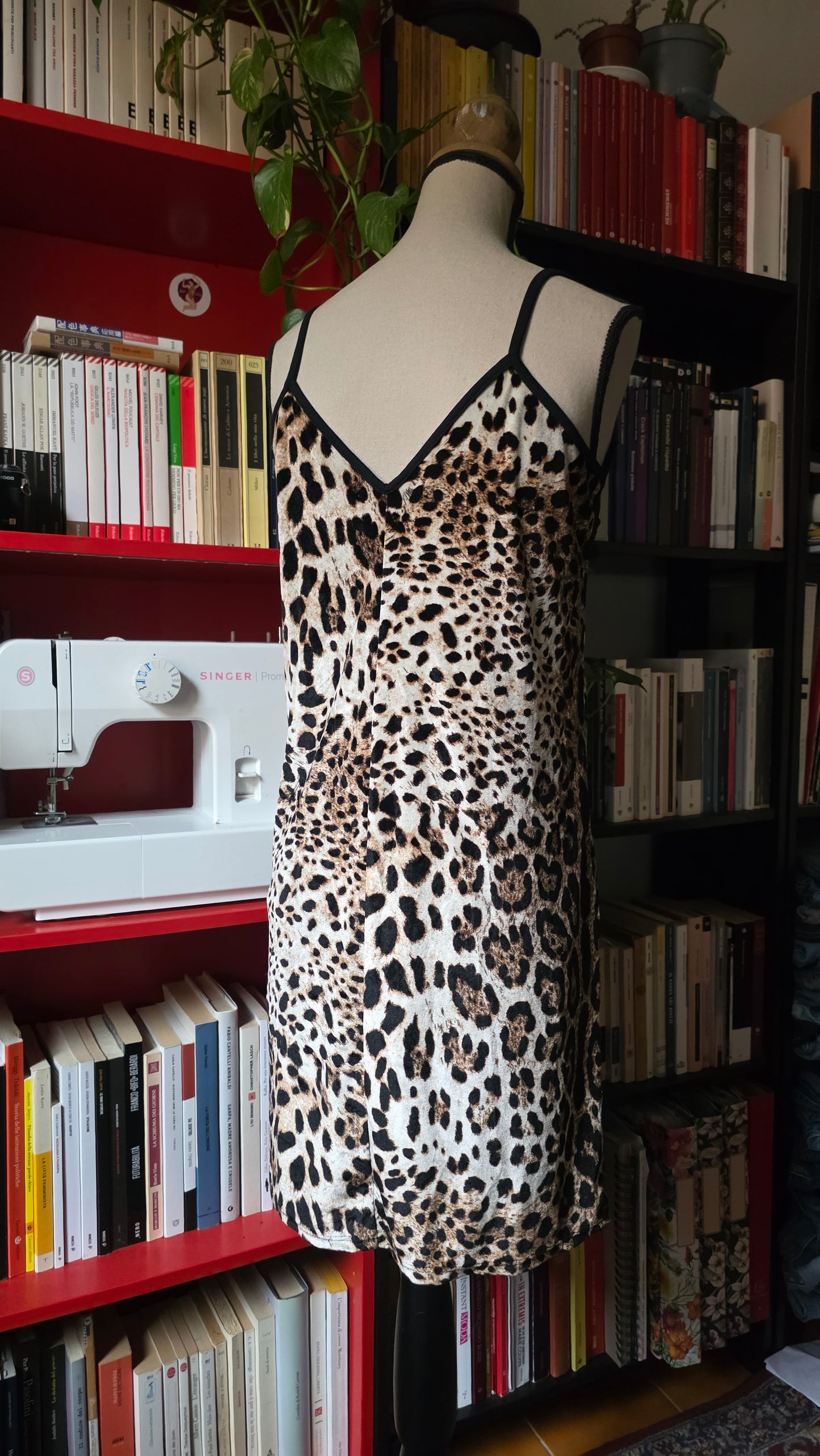 Slip dress animalier