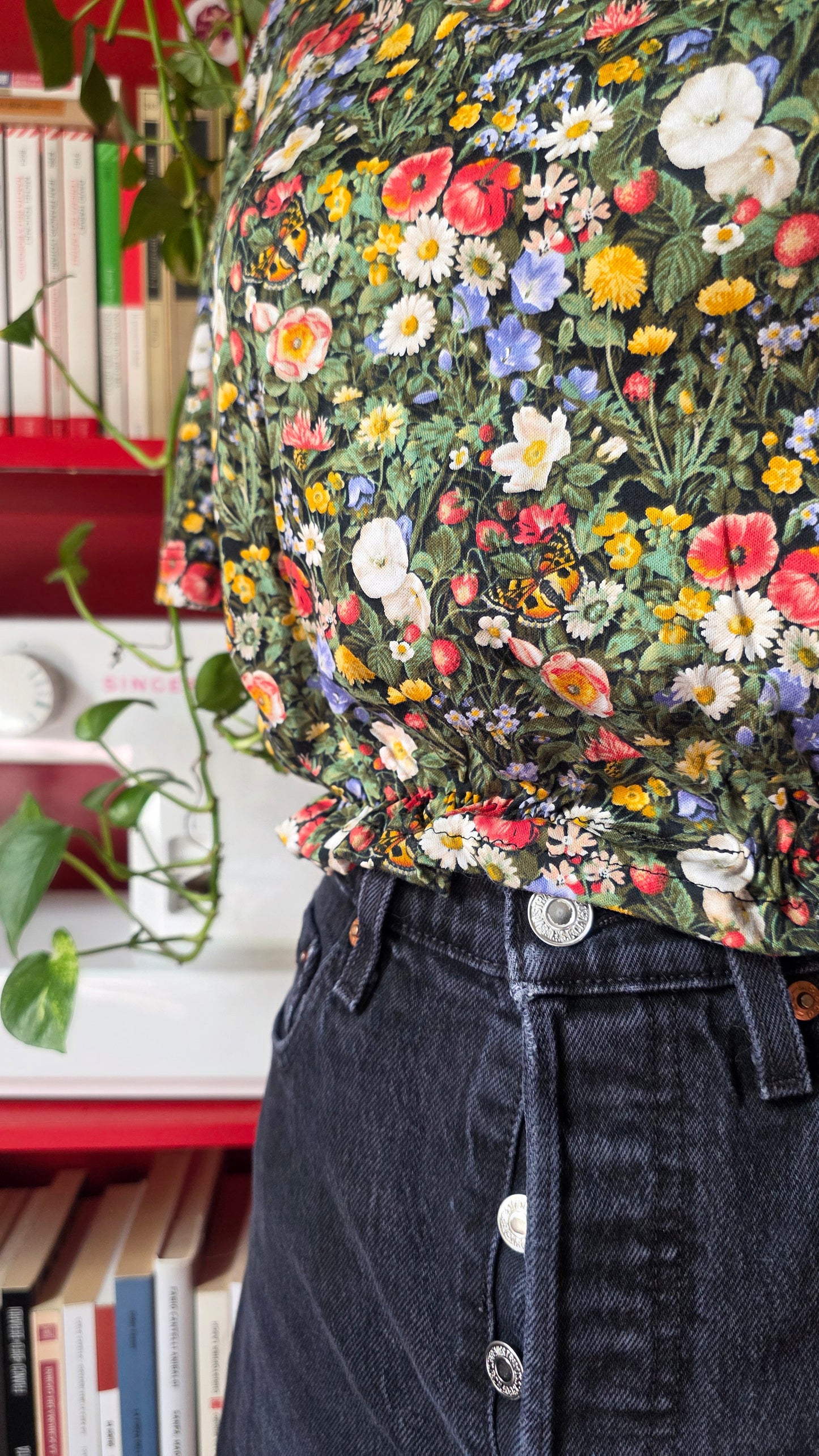 Maglia crop in cotone prato