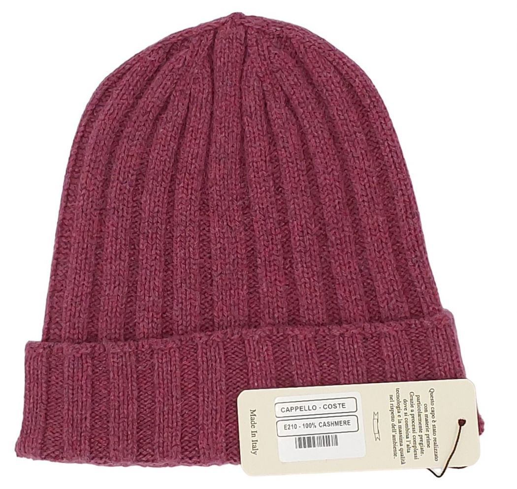 cappello a coste in 100% cashmere (15 colori disponibili)
