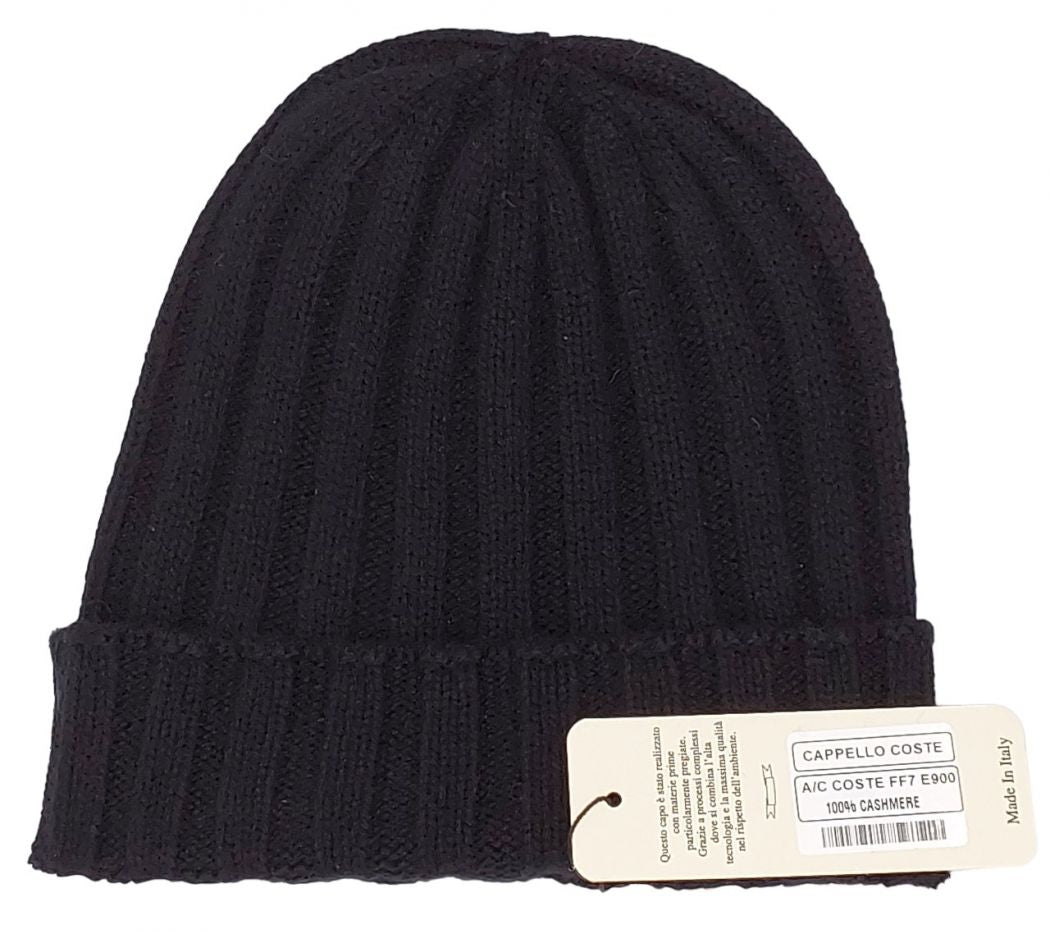 cappello a coste in 100% cashmere (15 colori disponibili)