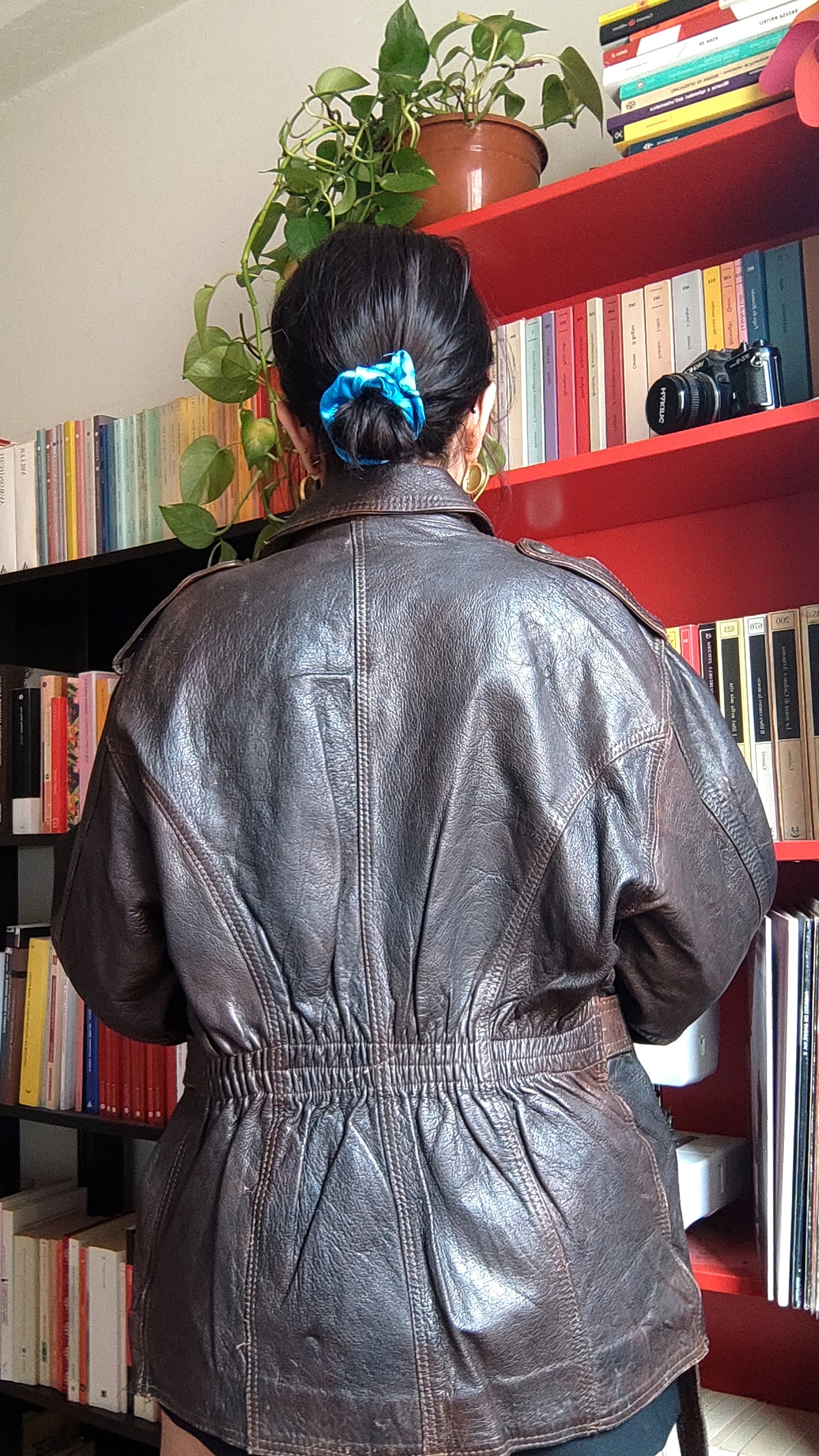 Giacca in pelle marrone