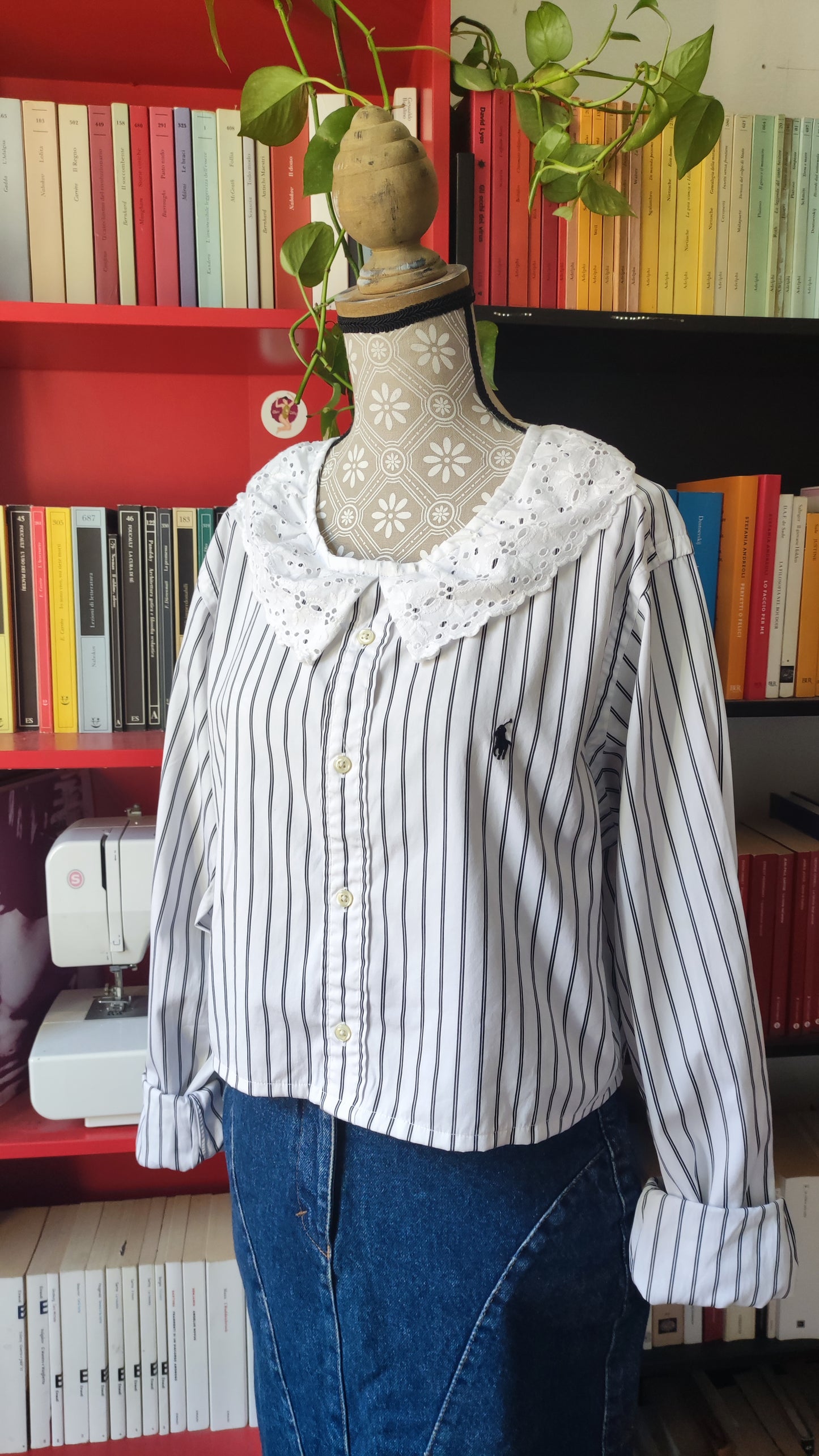 Camicia crop Ralph Lauren righe