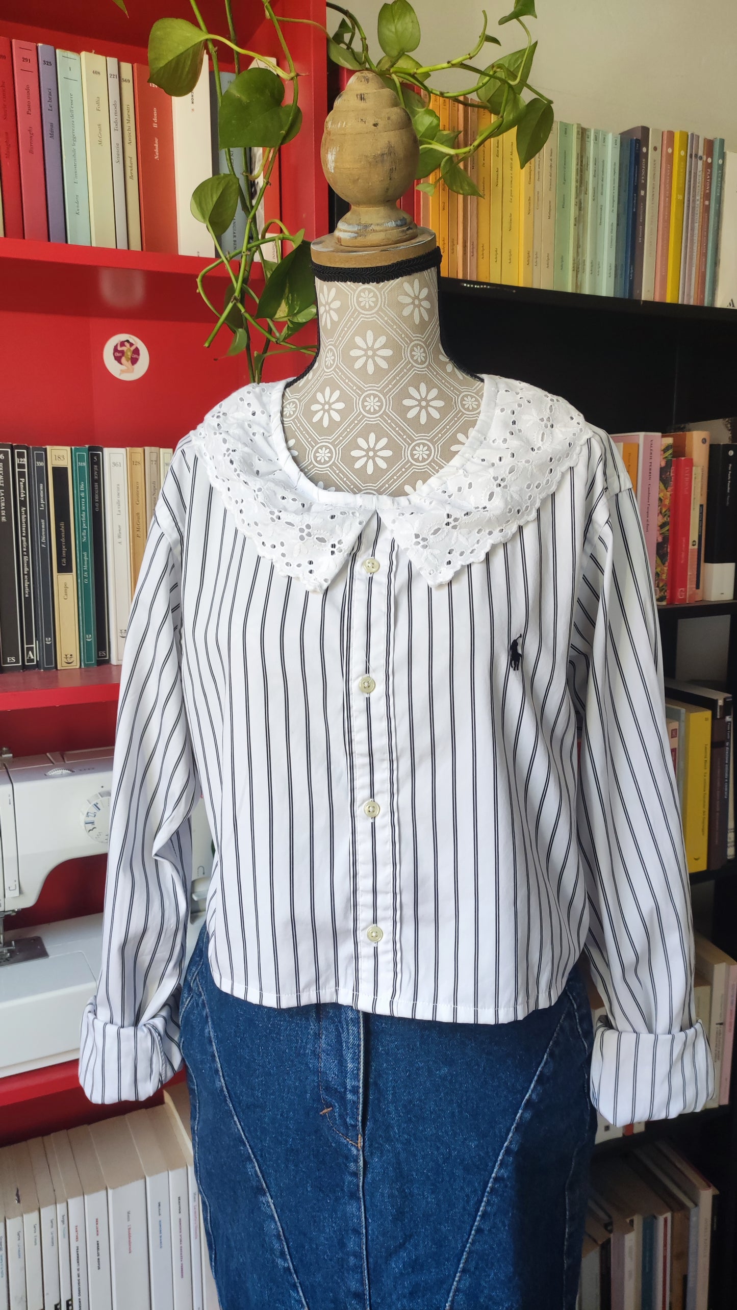 Camicia crop Ralph Lauren righe