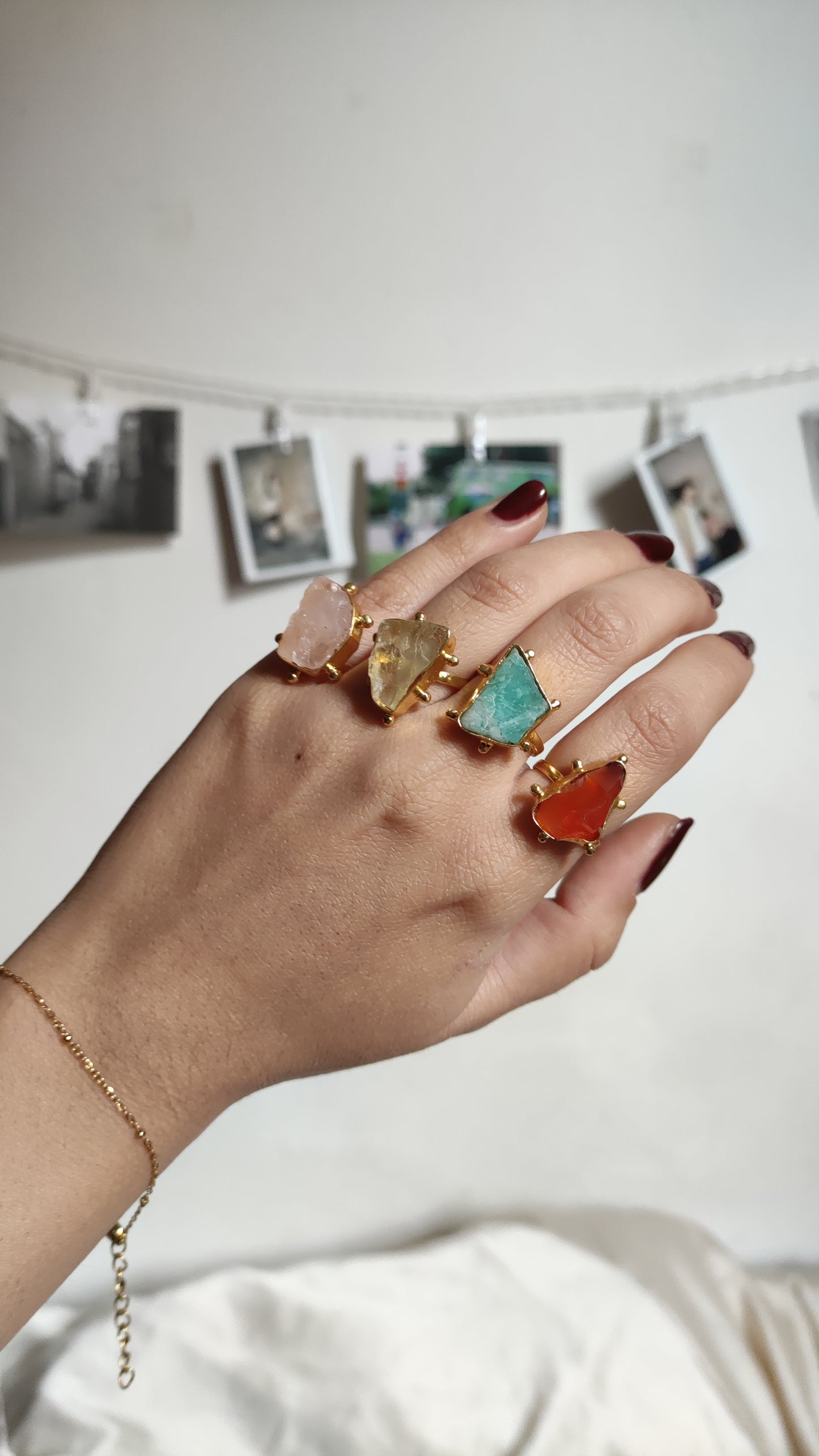 Anello regolabile quarzo chiaro