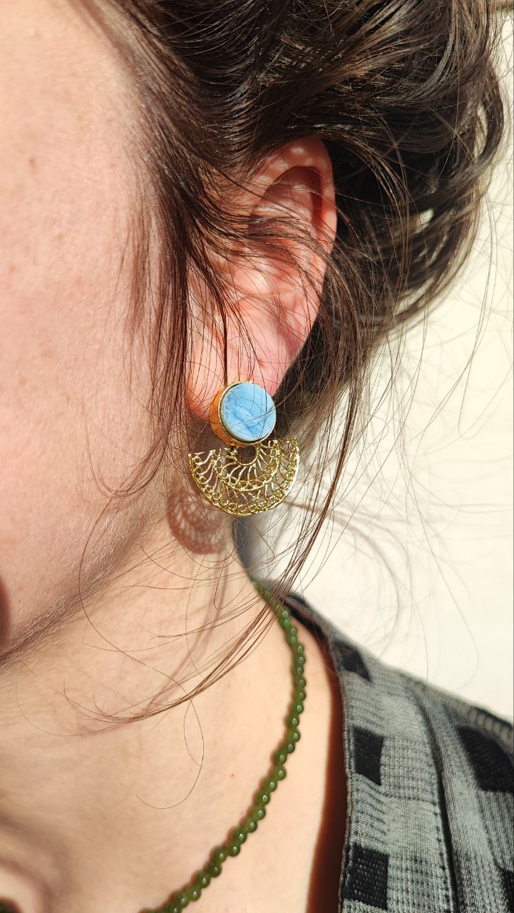 Orecchini luna azzurri