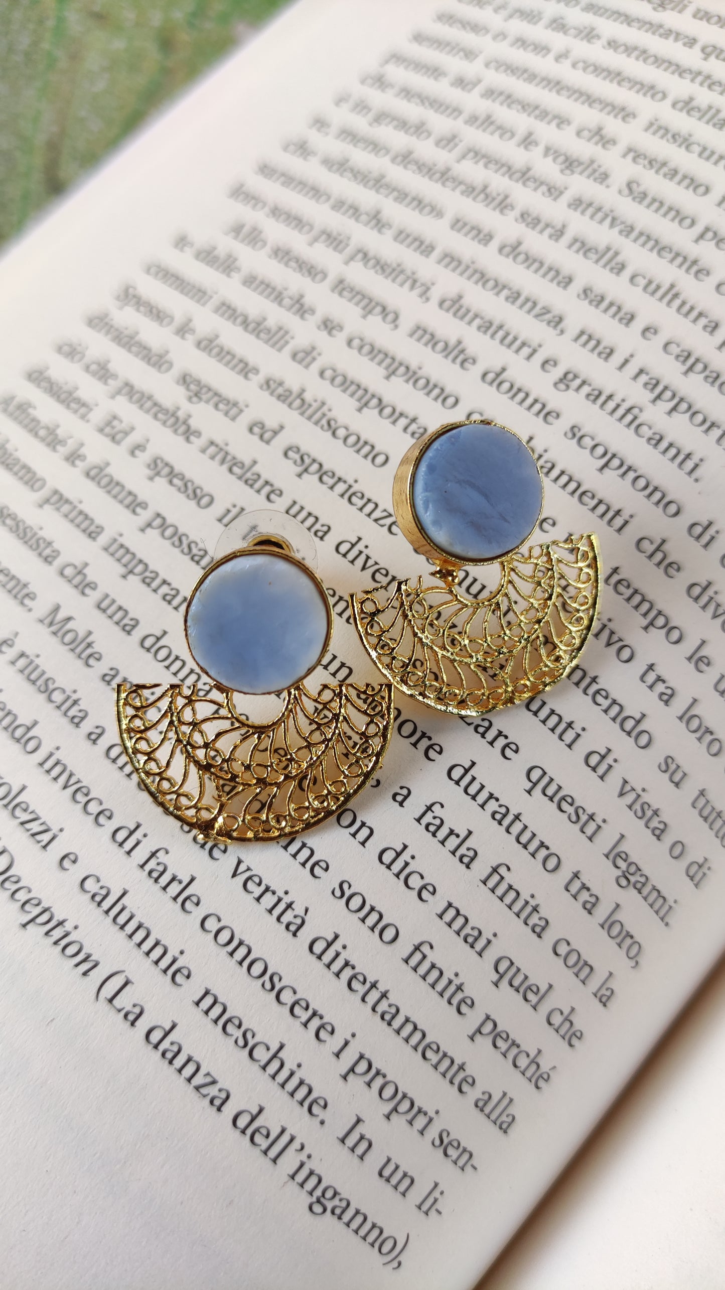 Orecchini luna azzurri