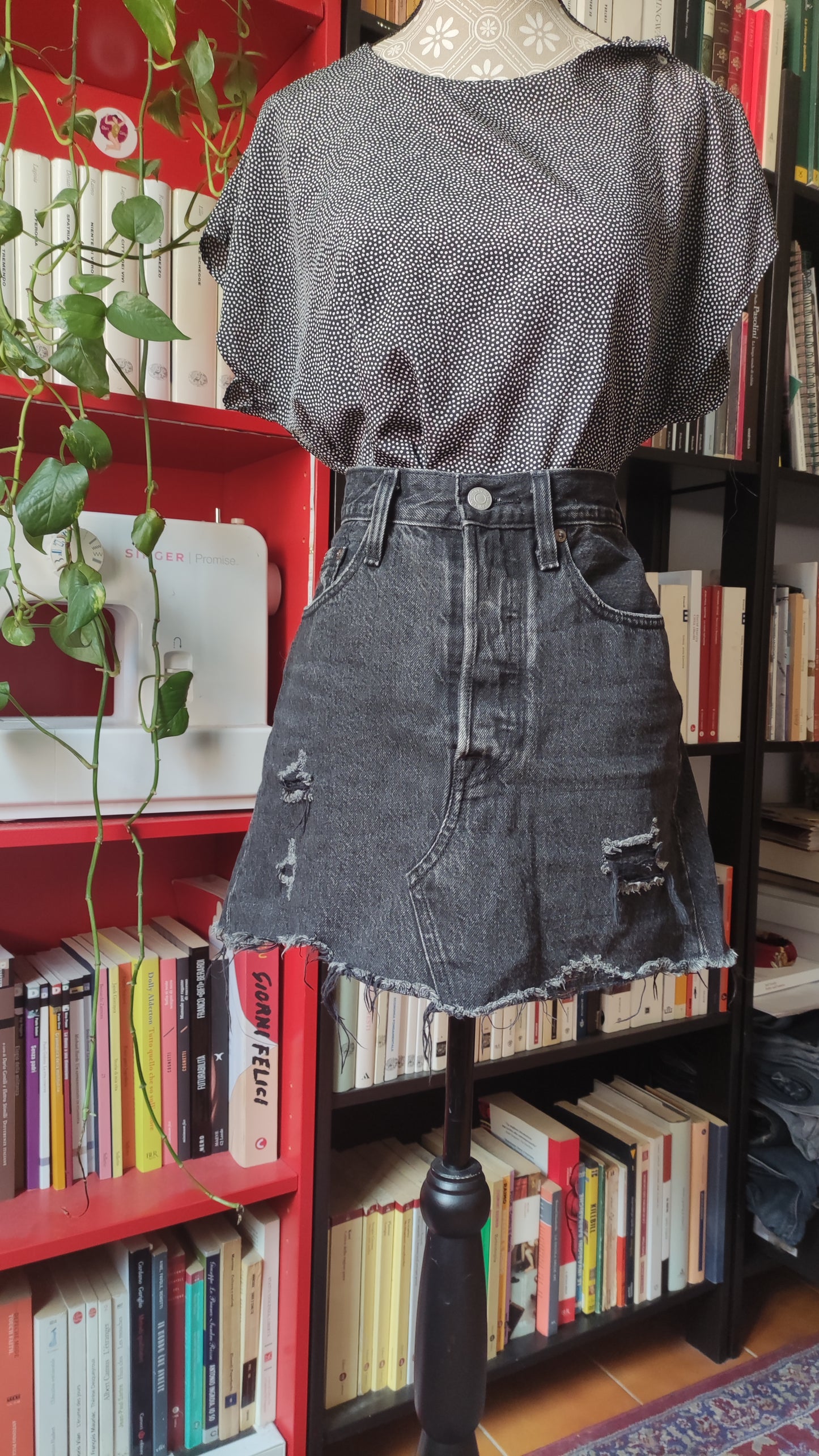 Minigonna Levi's denim nera w25