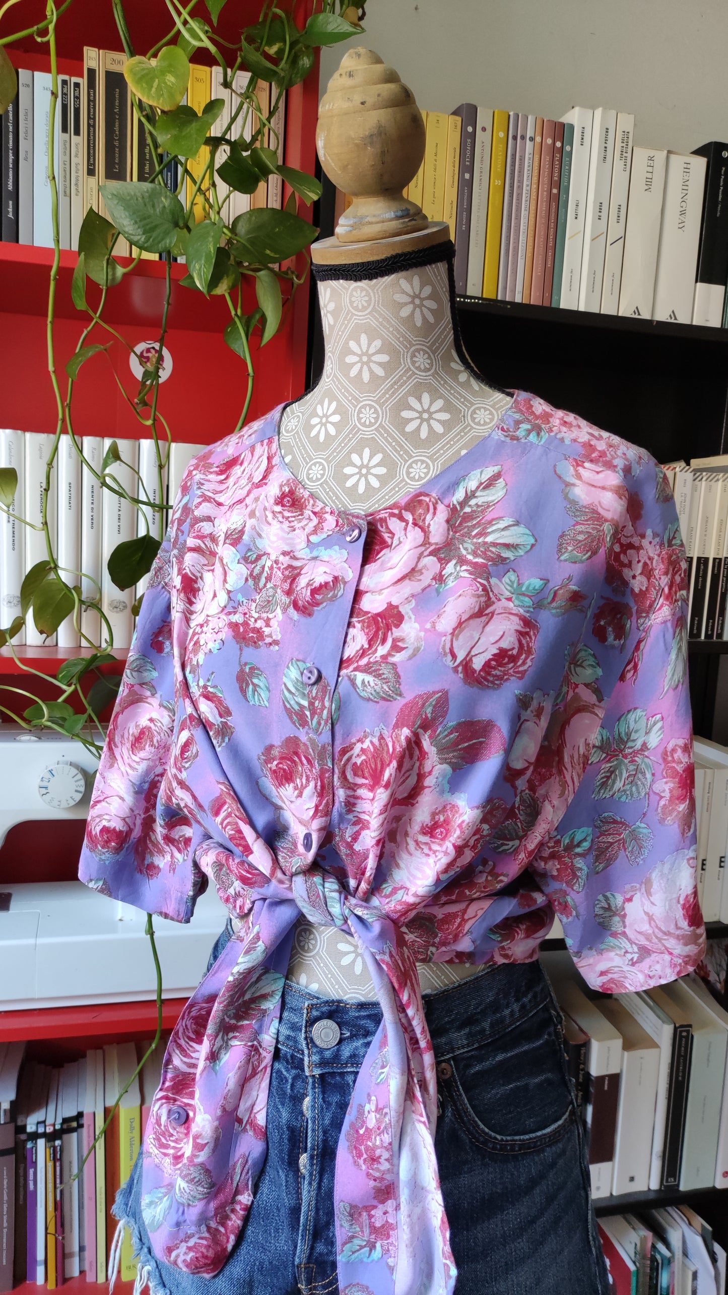 Camicia floreale tie top