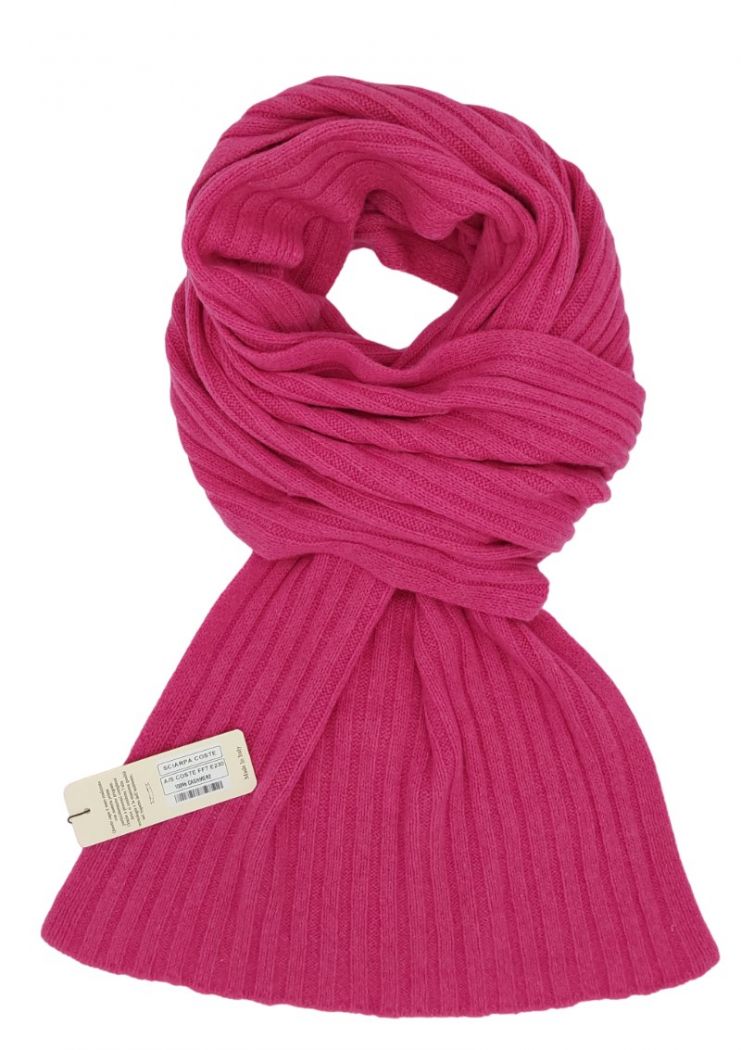sciarpa a coste in 100% cashmere (15 colori disponibili)