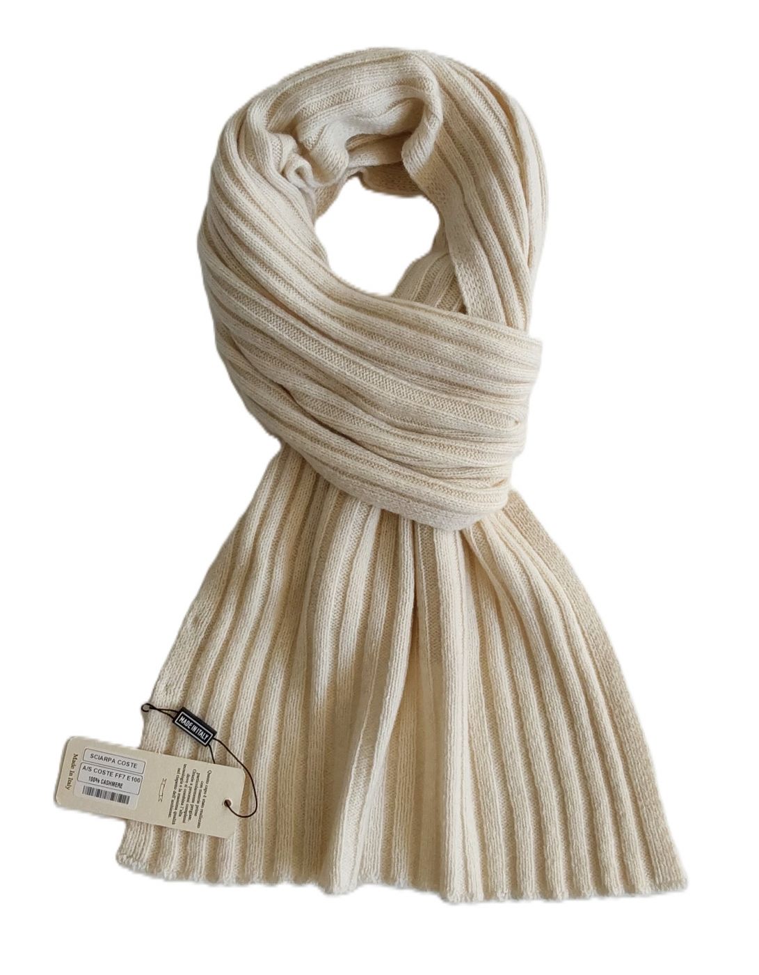 sciarpa a coste in 100% cashmere (15 colori disponibili)