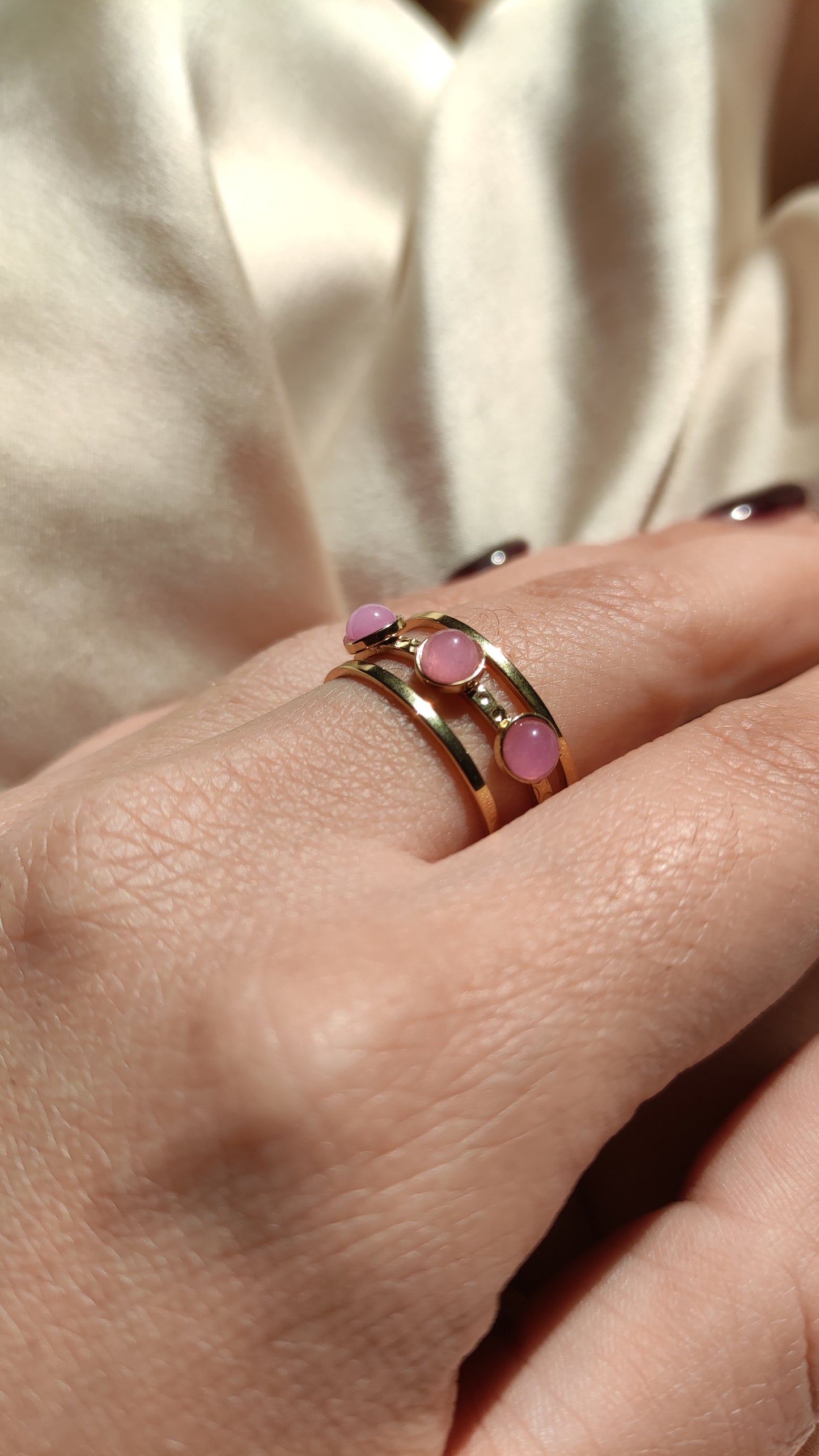 Anello rosa tre