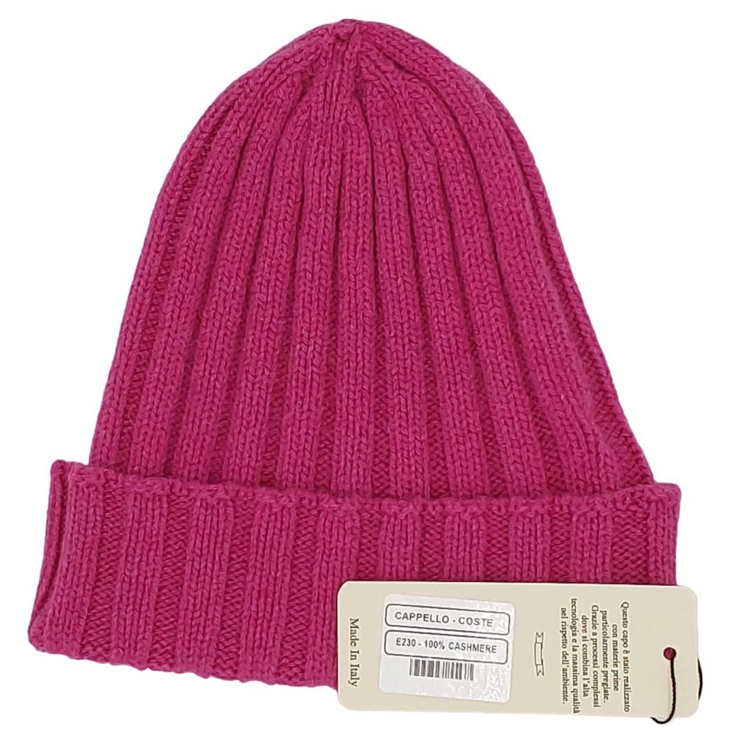 cappello a coste in 100% cashmere (15 colori disponibili)