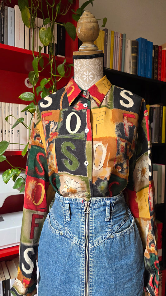 Camicia alfabeto in cupro