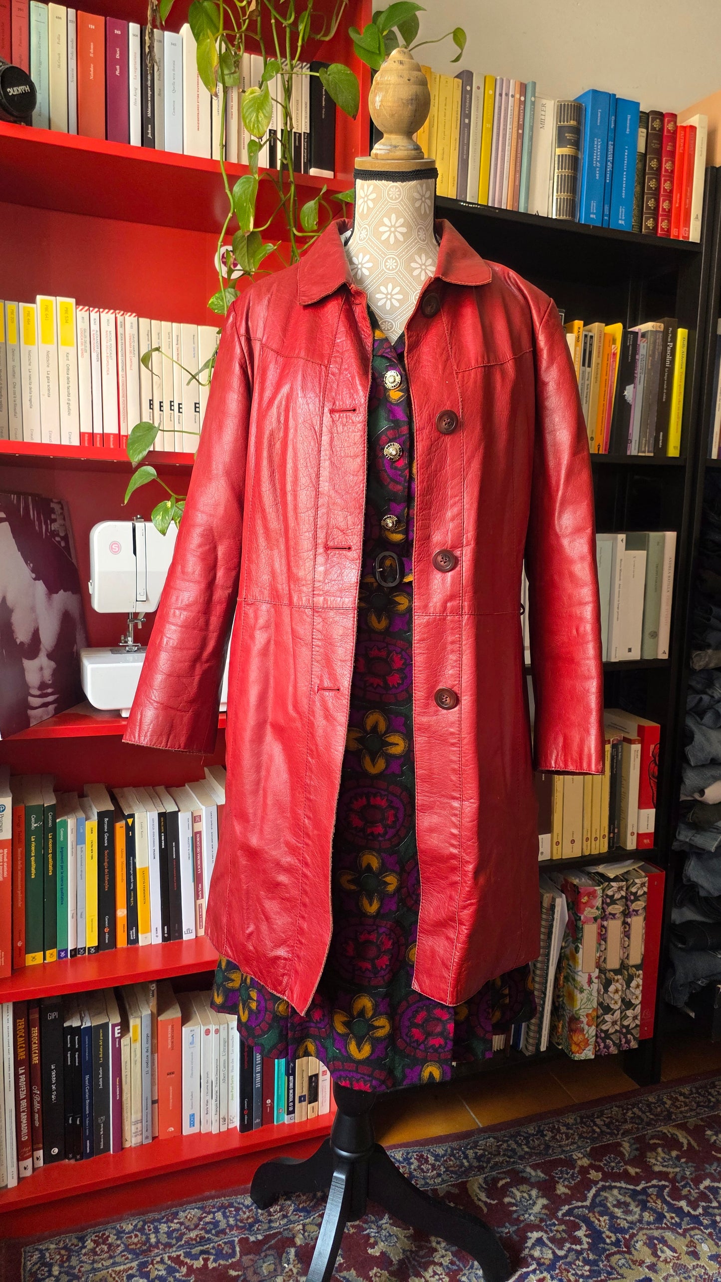 Giacca in pelle rossa