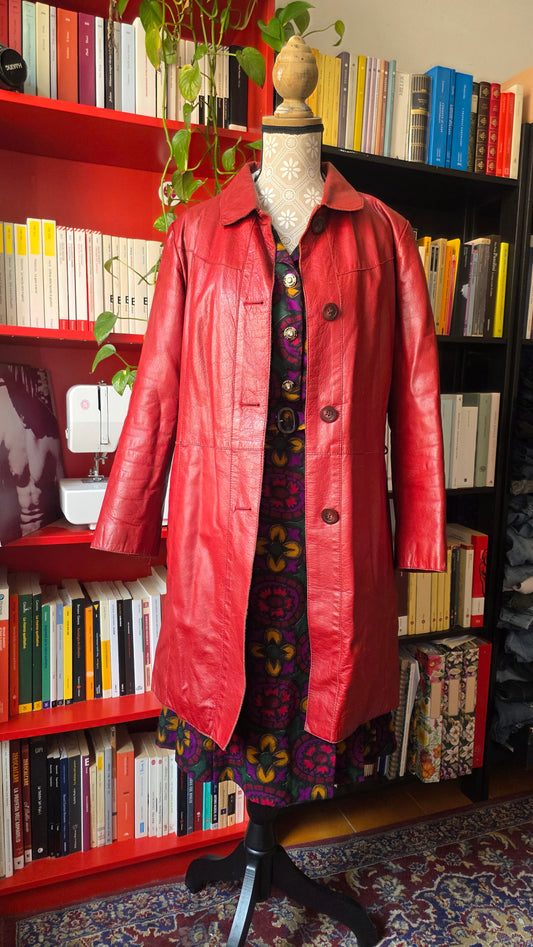Giacca in pelle rossa