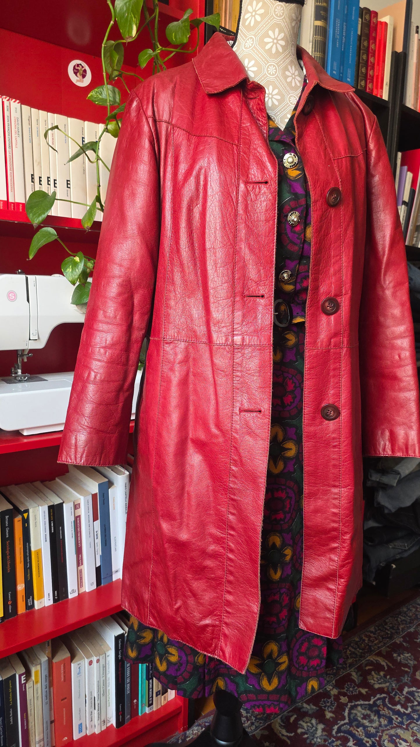 Giacca in pelle rossa