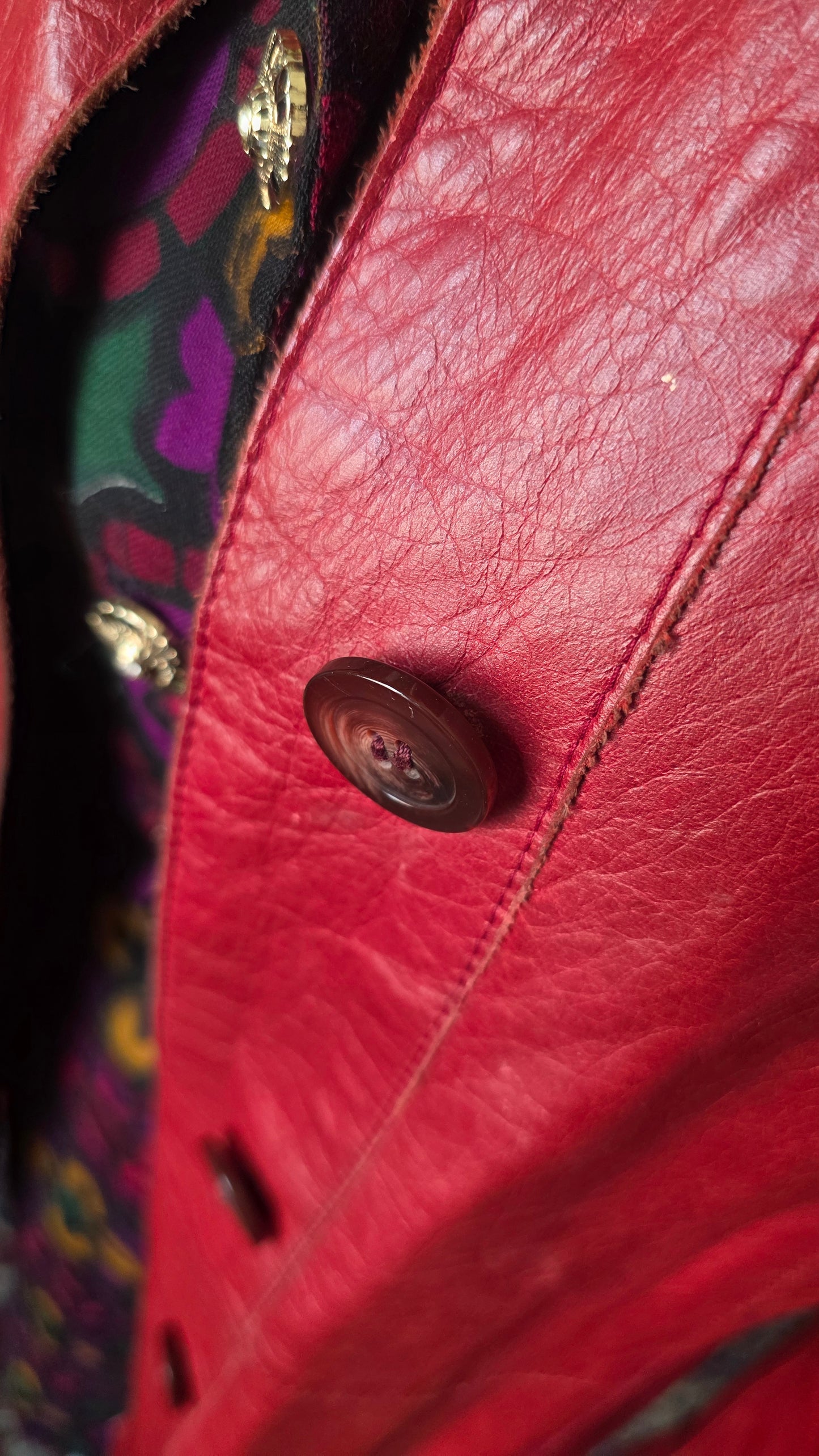 Giacca in pelle rossa