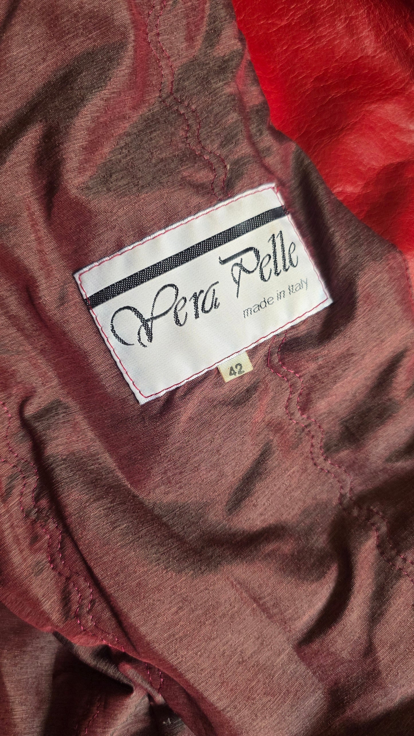 Giacca in pelle rossa
