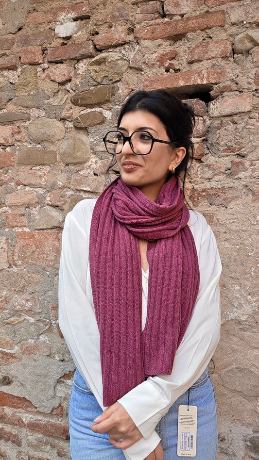 sciarpa a coste in 100% cashmere (15 colori disponibili)