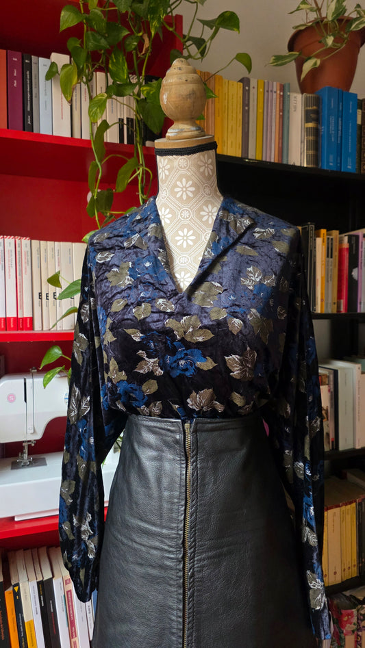 Maglietta in ciniglia a fiori