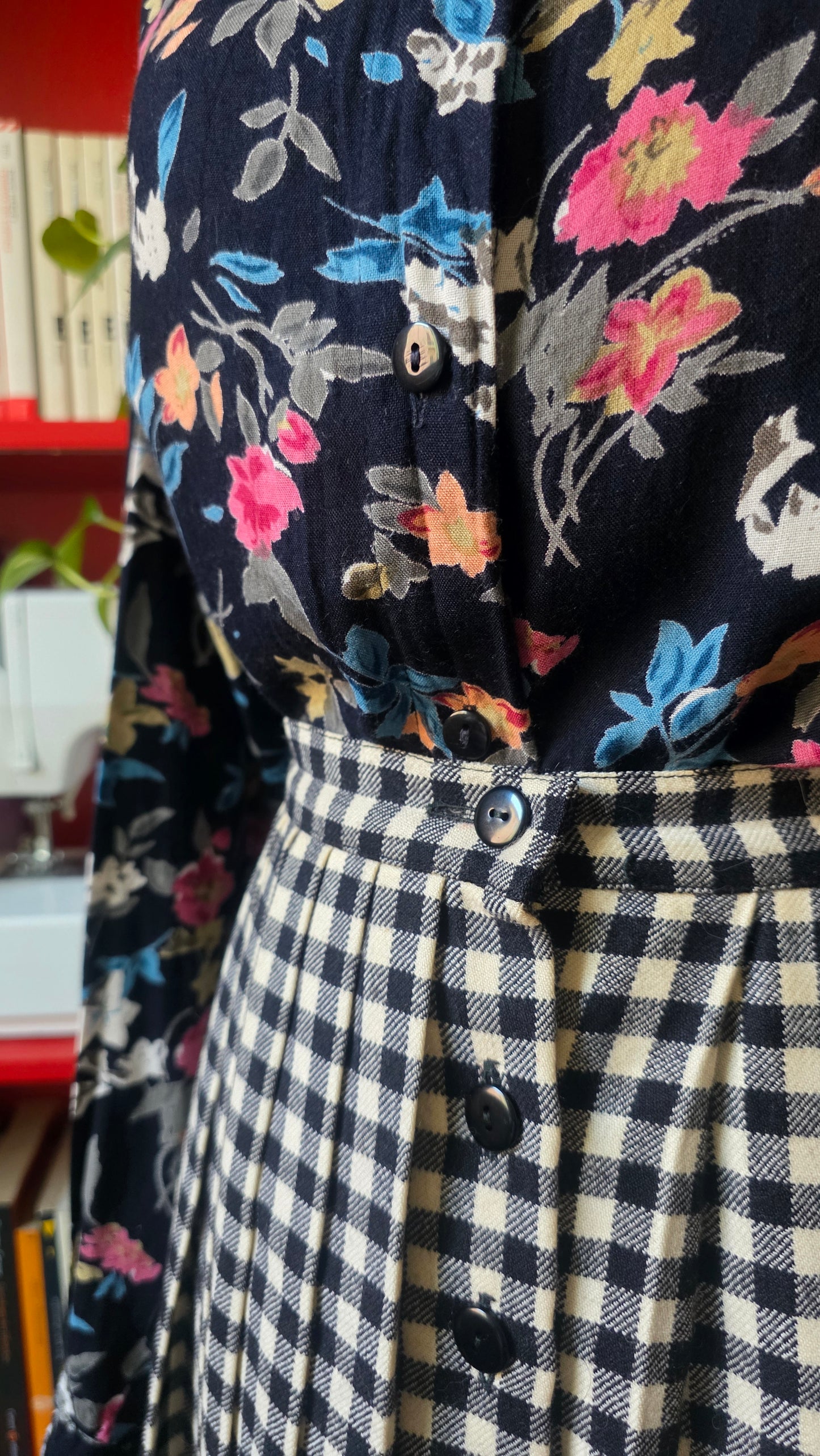 Gonna + scrunchie in lana vichy