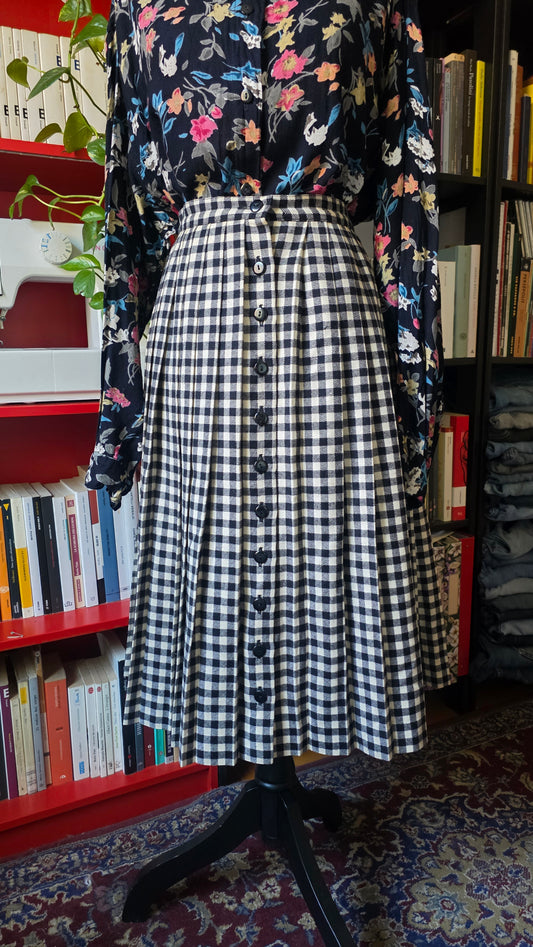 Gonna + scrunchie in lana vichy