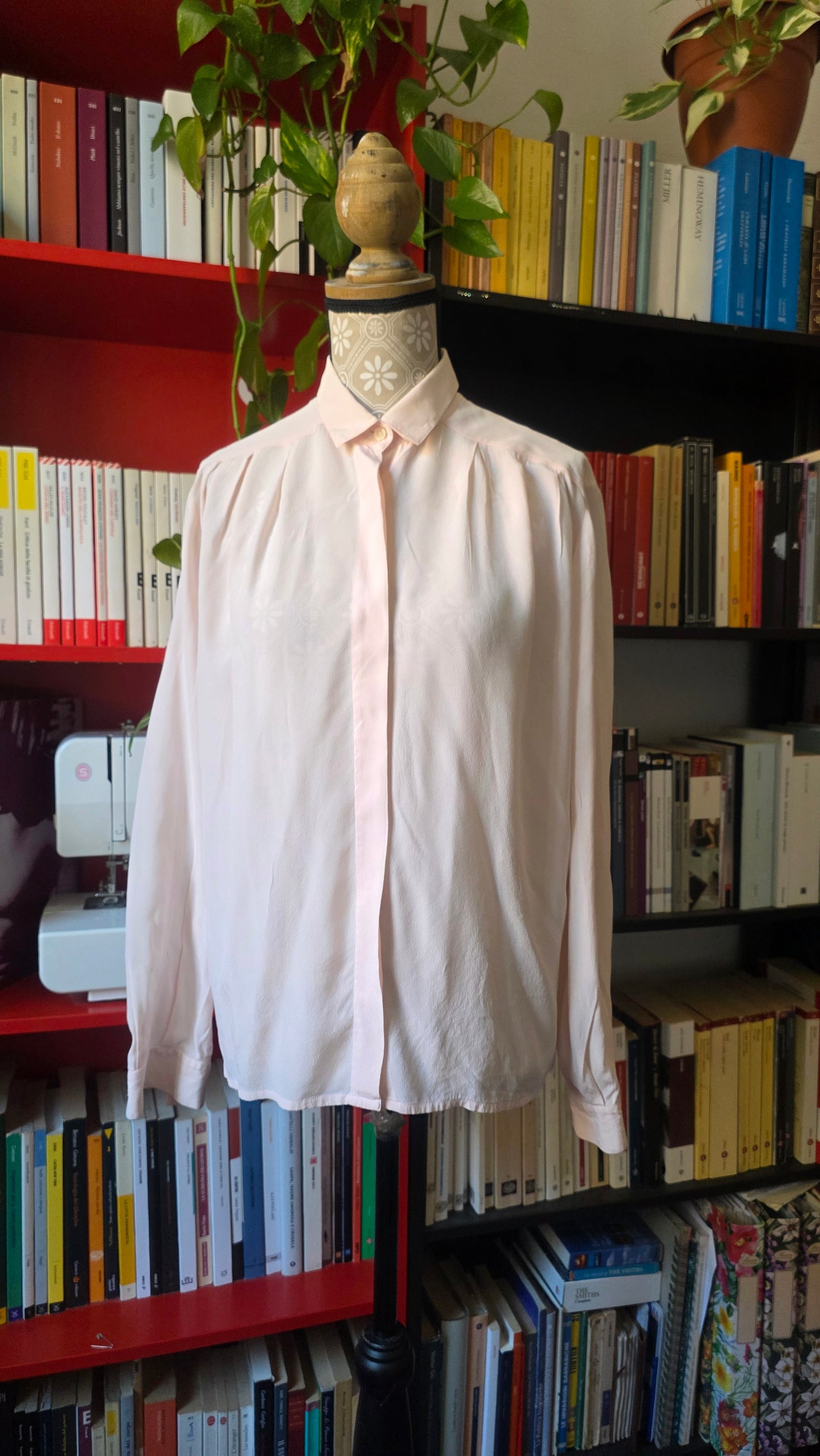 Camicia in seta rosa