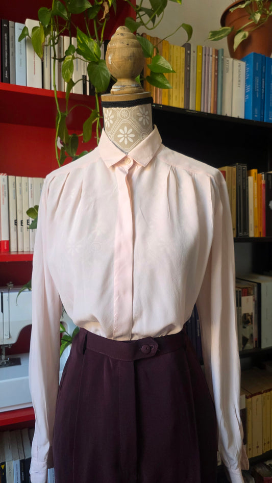 Camicia in seta rosa