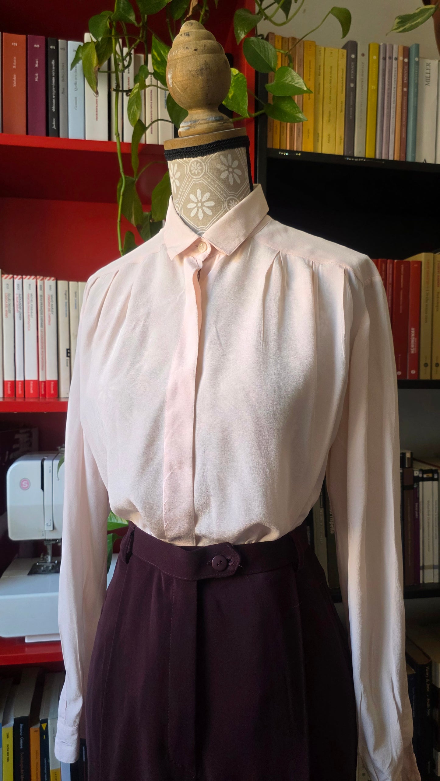 Camicia in seta rosa