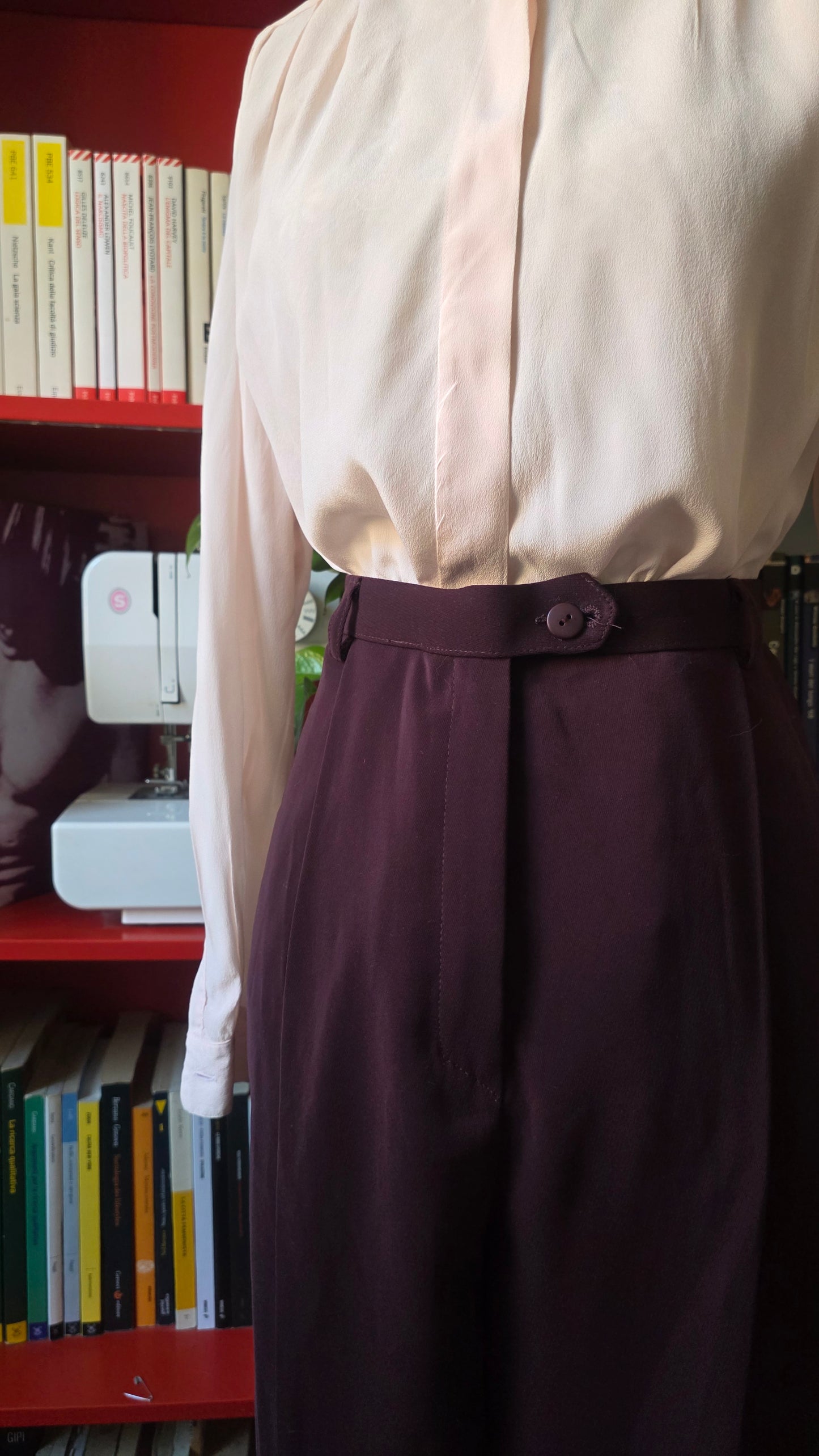 Pantaloni eleganti bordeaux