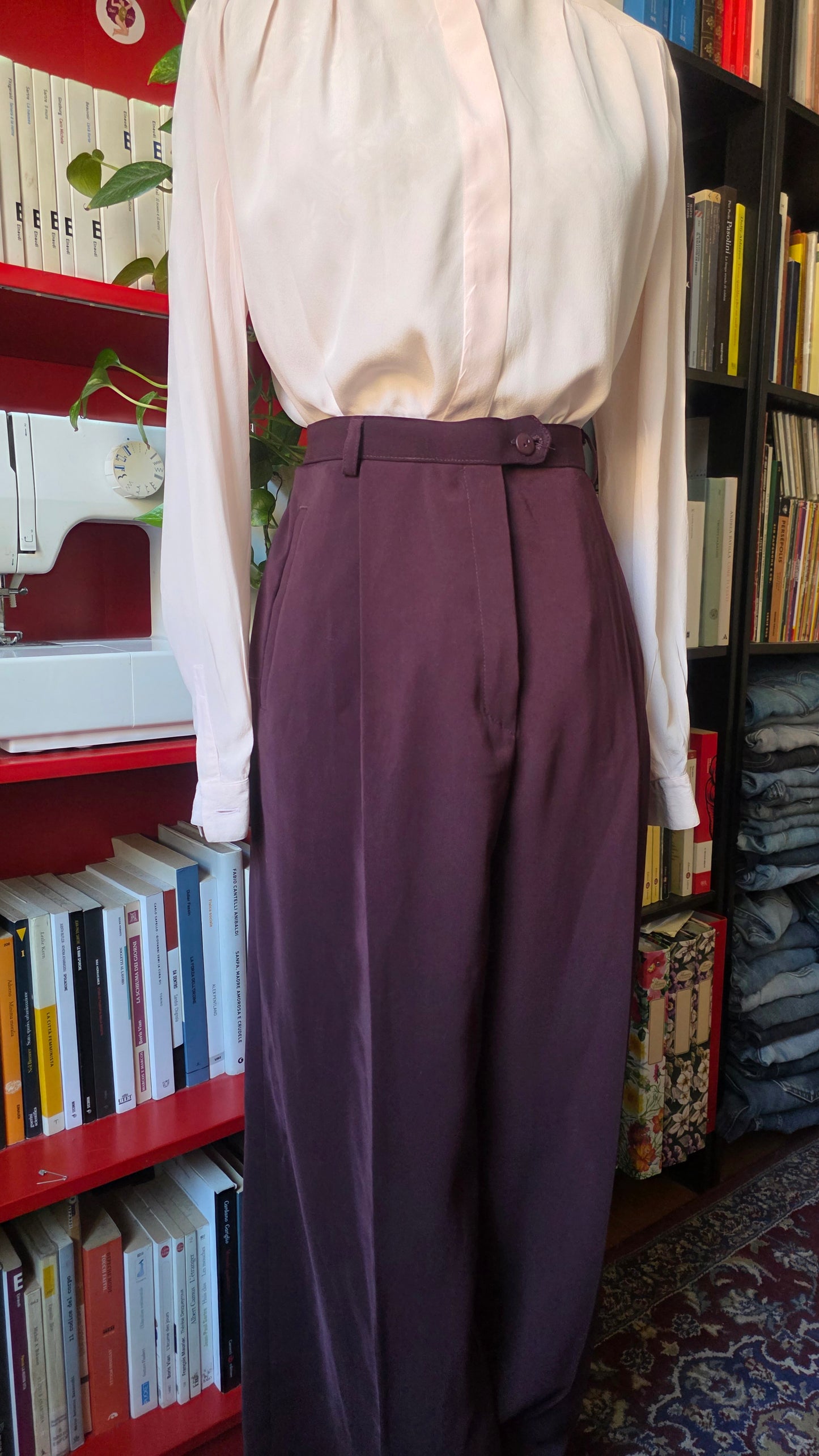 Pantaloni eleganti bordeaux