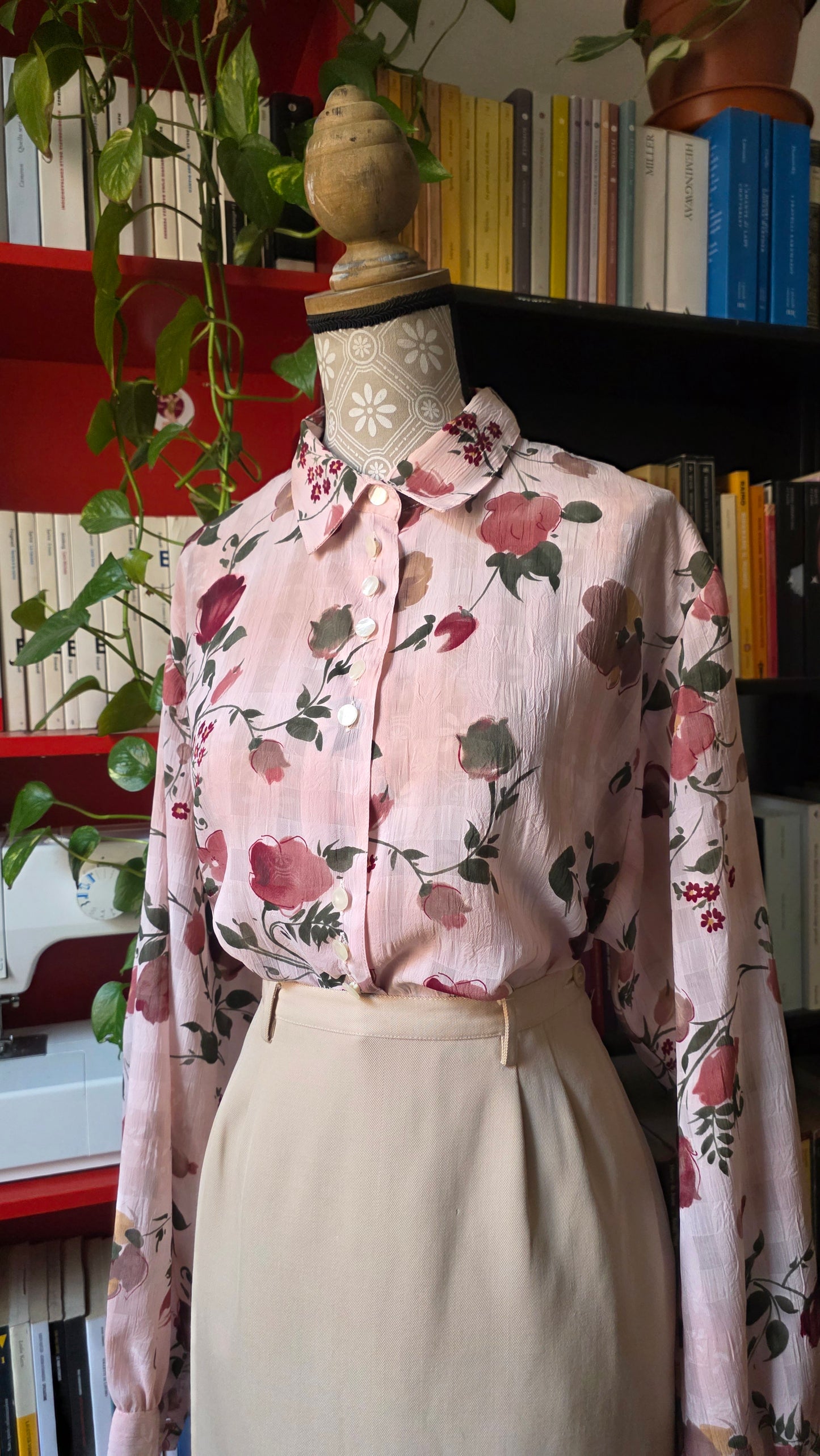 Camicia rosa fiori