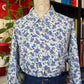 Camicia fiorellini blu in cotone