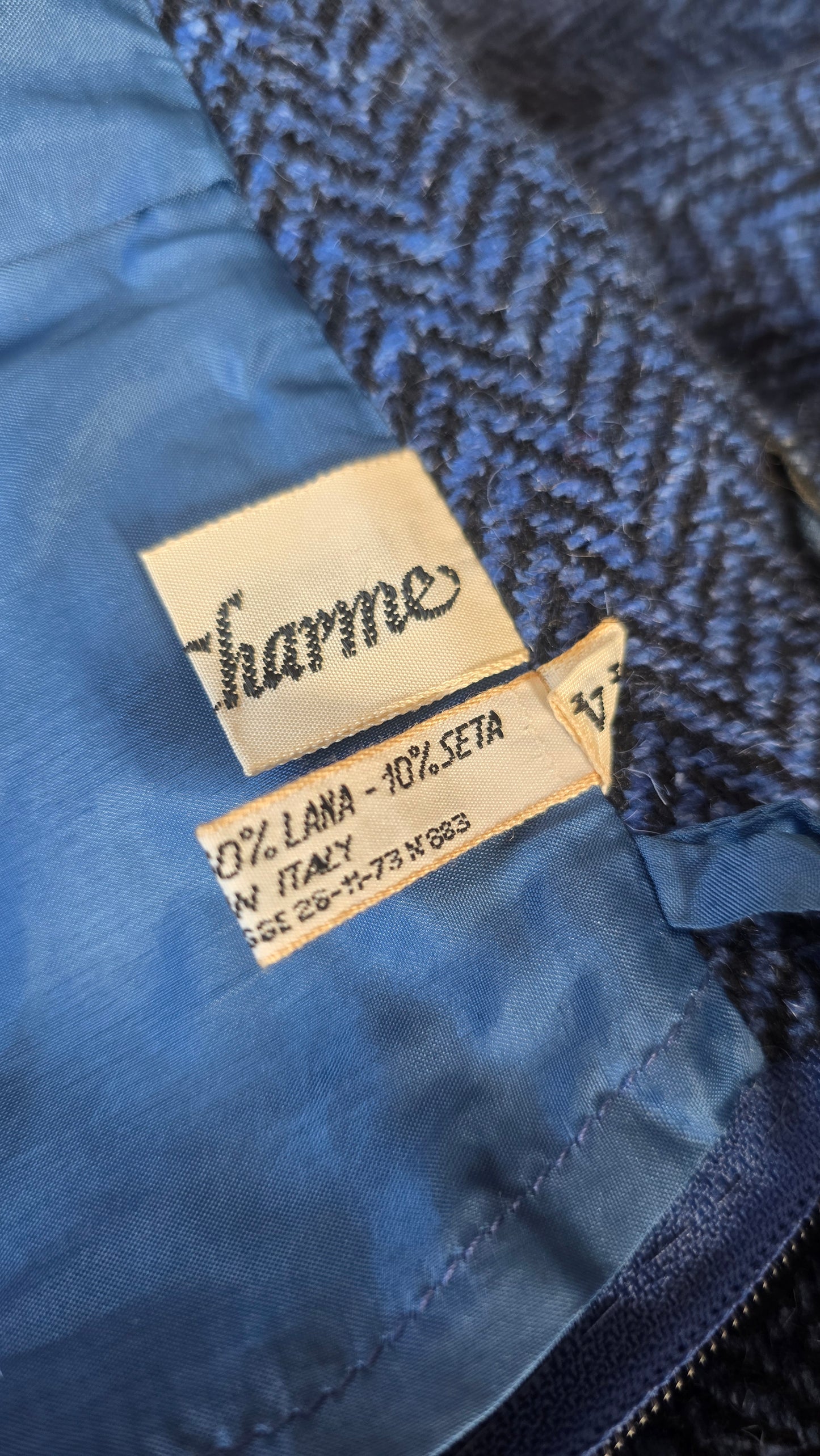 Gonna spina di pesce cashmere, lana e seta