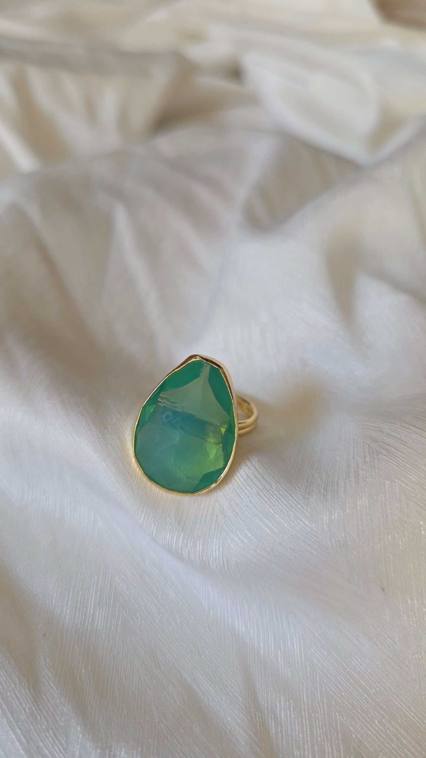 Anello cristallo acquamarina