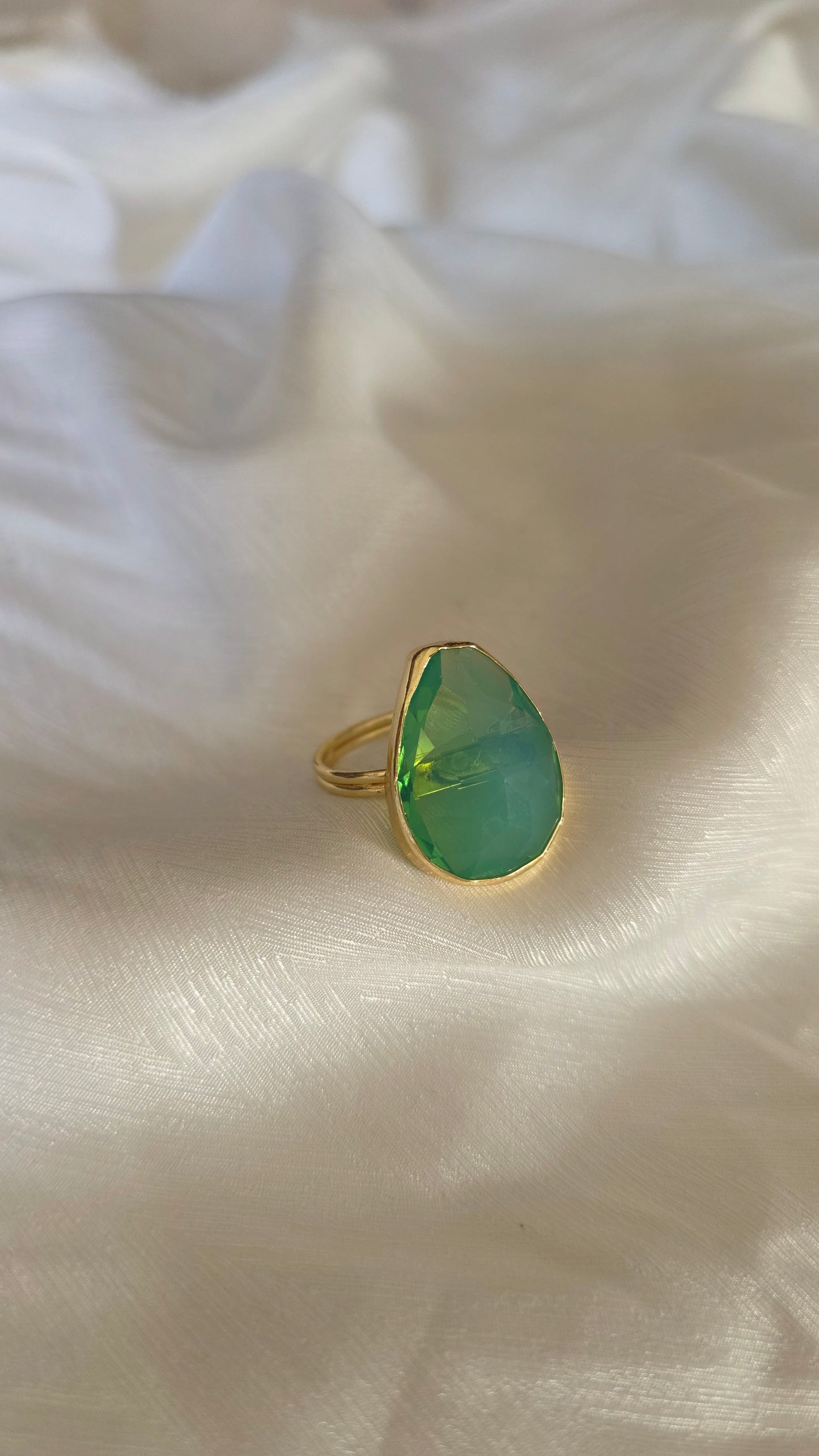 Anello cristallo acquamarina