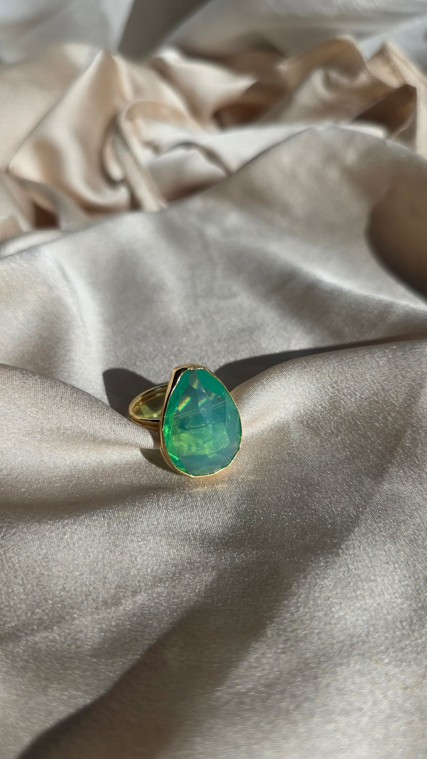 Anello cristallo acquamarina