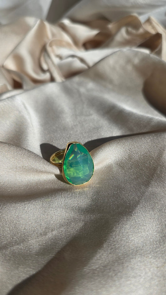 Anello cristallo acquamarina