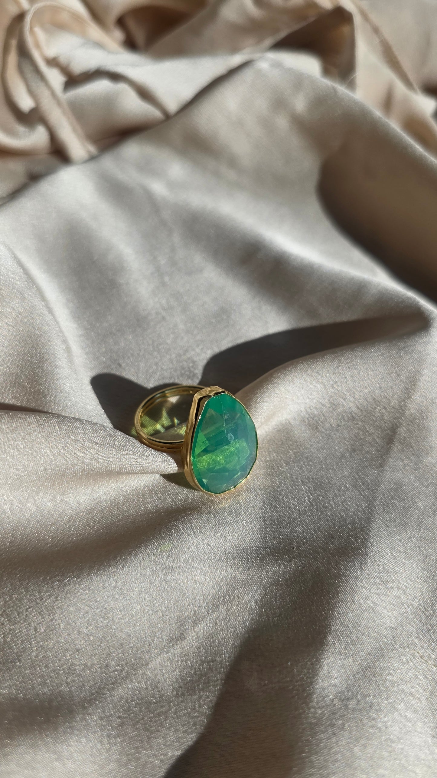 Anello cristallo acquamarina