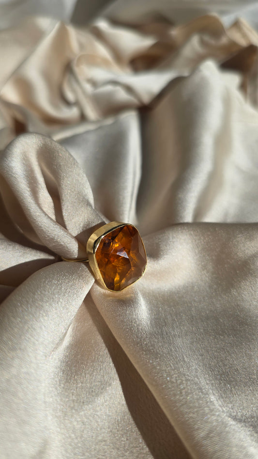 Anello cristallo ambra