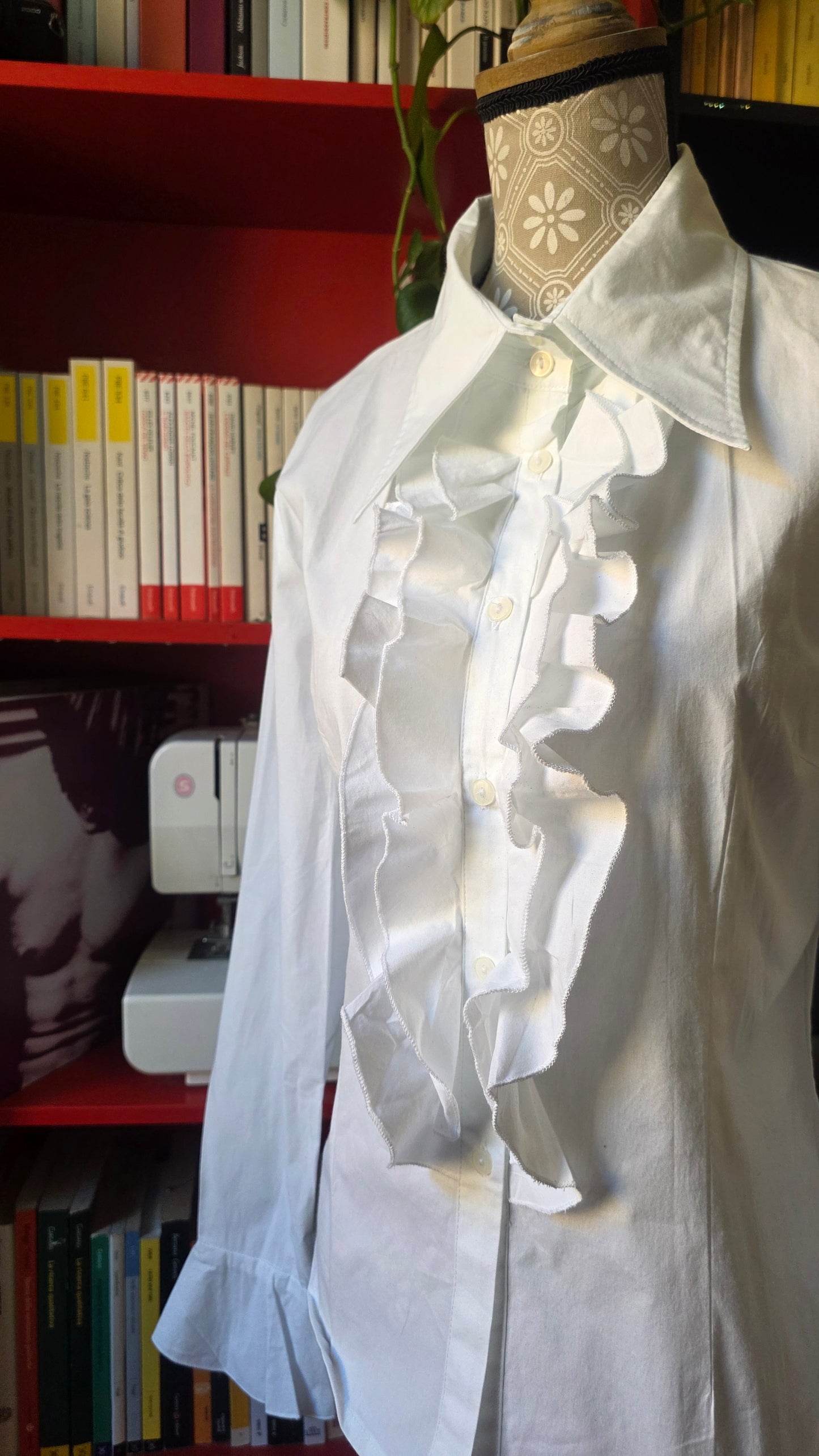 Camicia rouches bianca