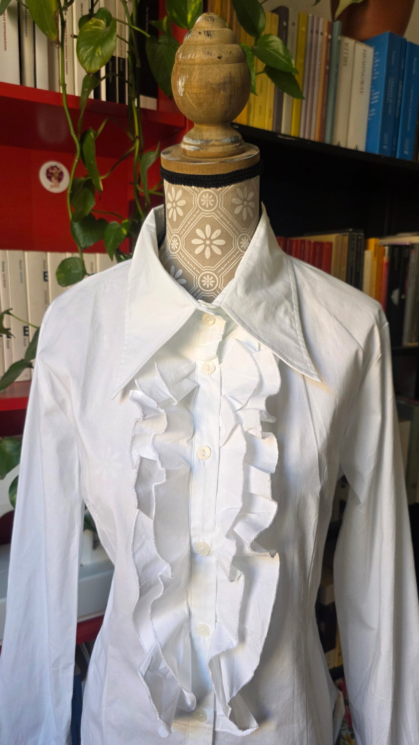 Camicia rouches bianca