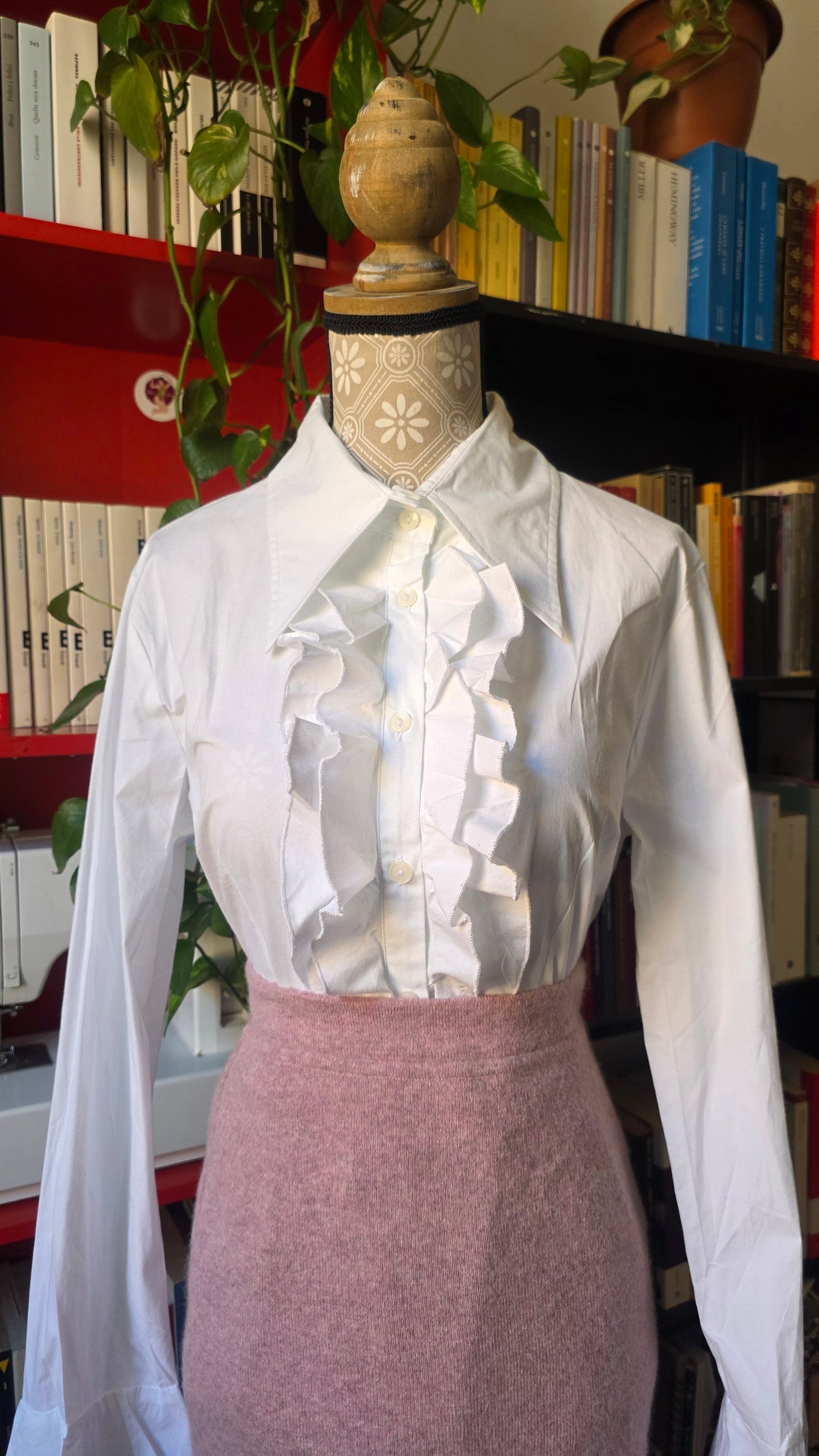 Camicia rouches bianca