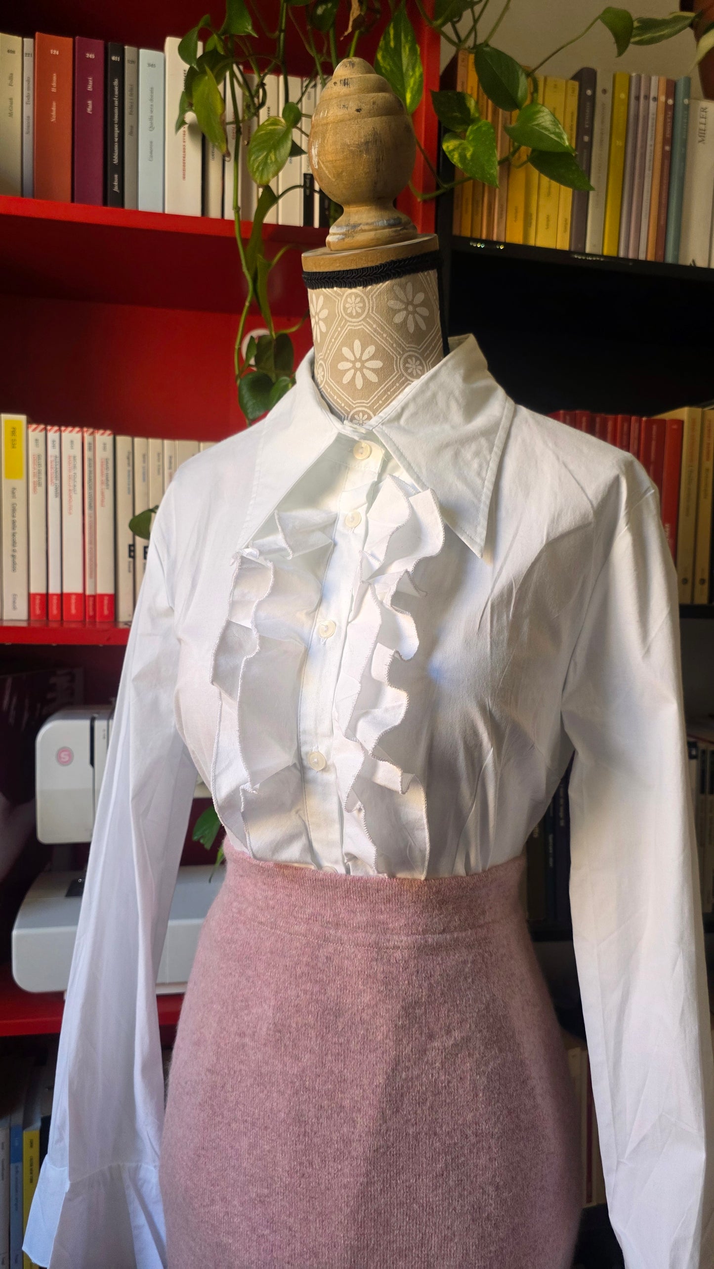 Camicia rouches bianca