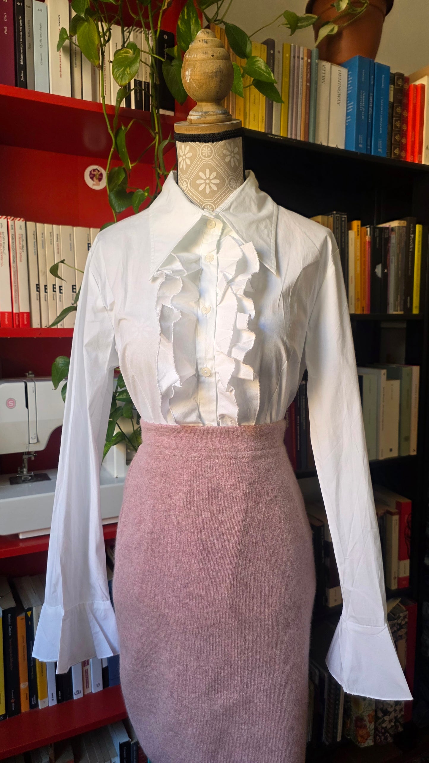 Camicia rouches bianca