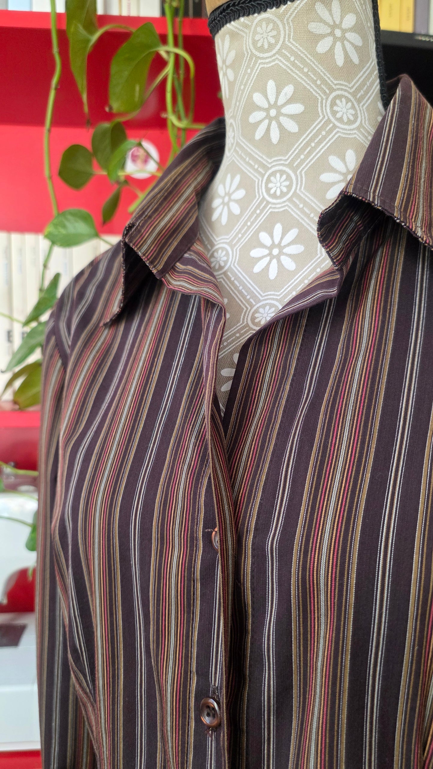 Camicia righe marrone